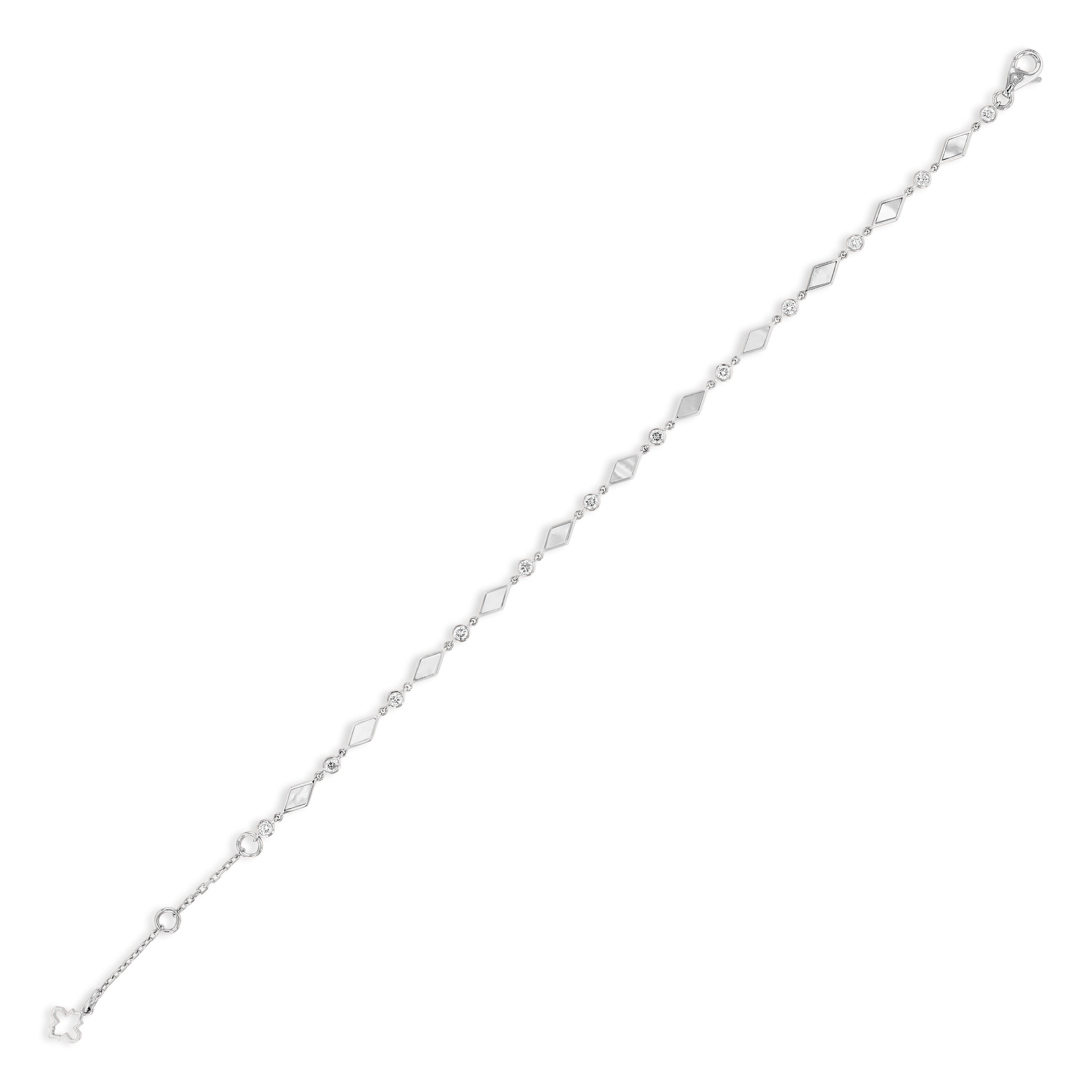 Eternity Grace Bracelet – Mother of Pearl | White Gold