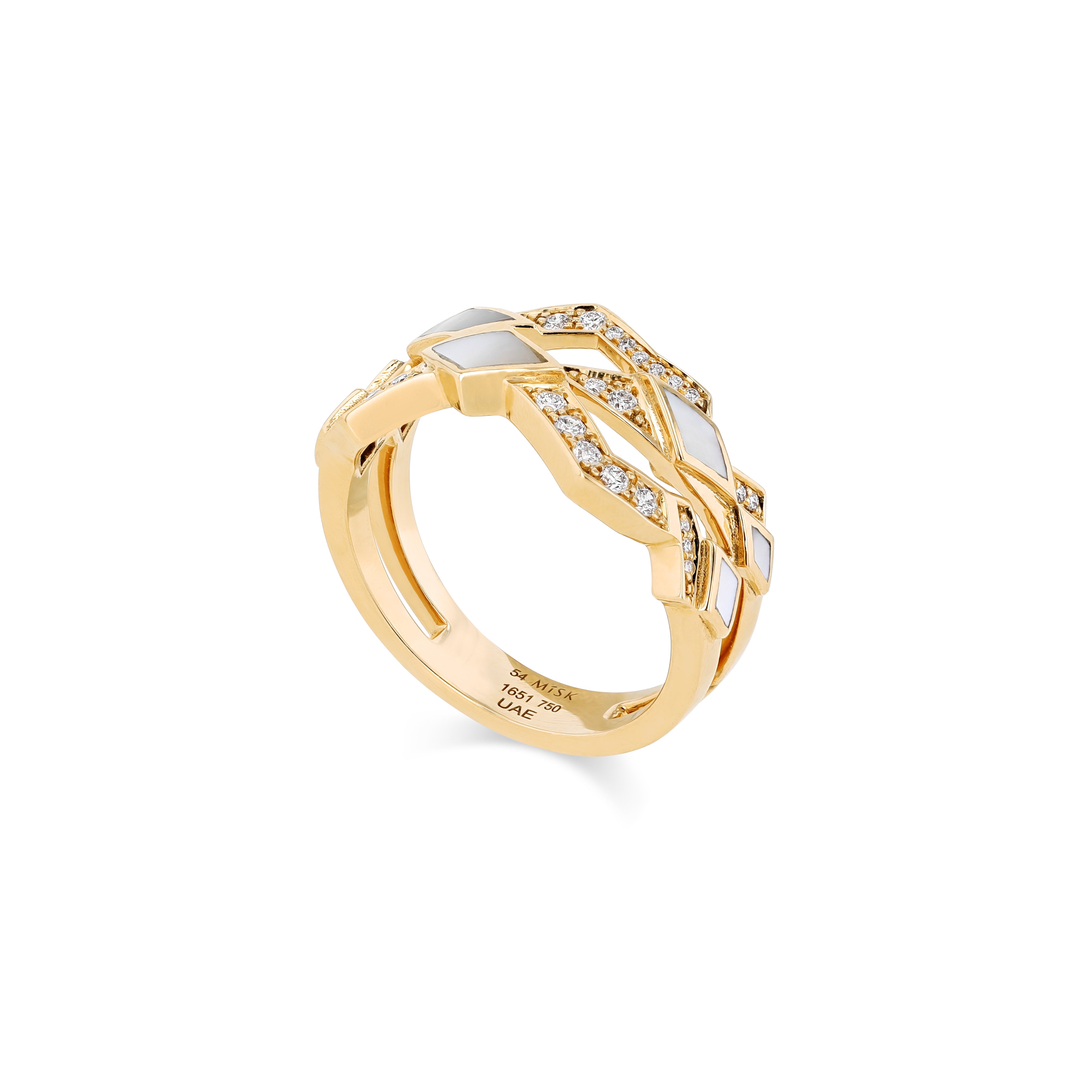 Eternity Wave Ring – Mother of Pearl | Yellow Gold