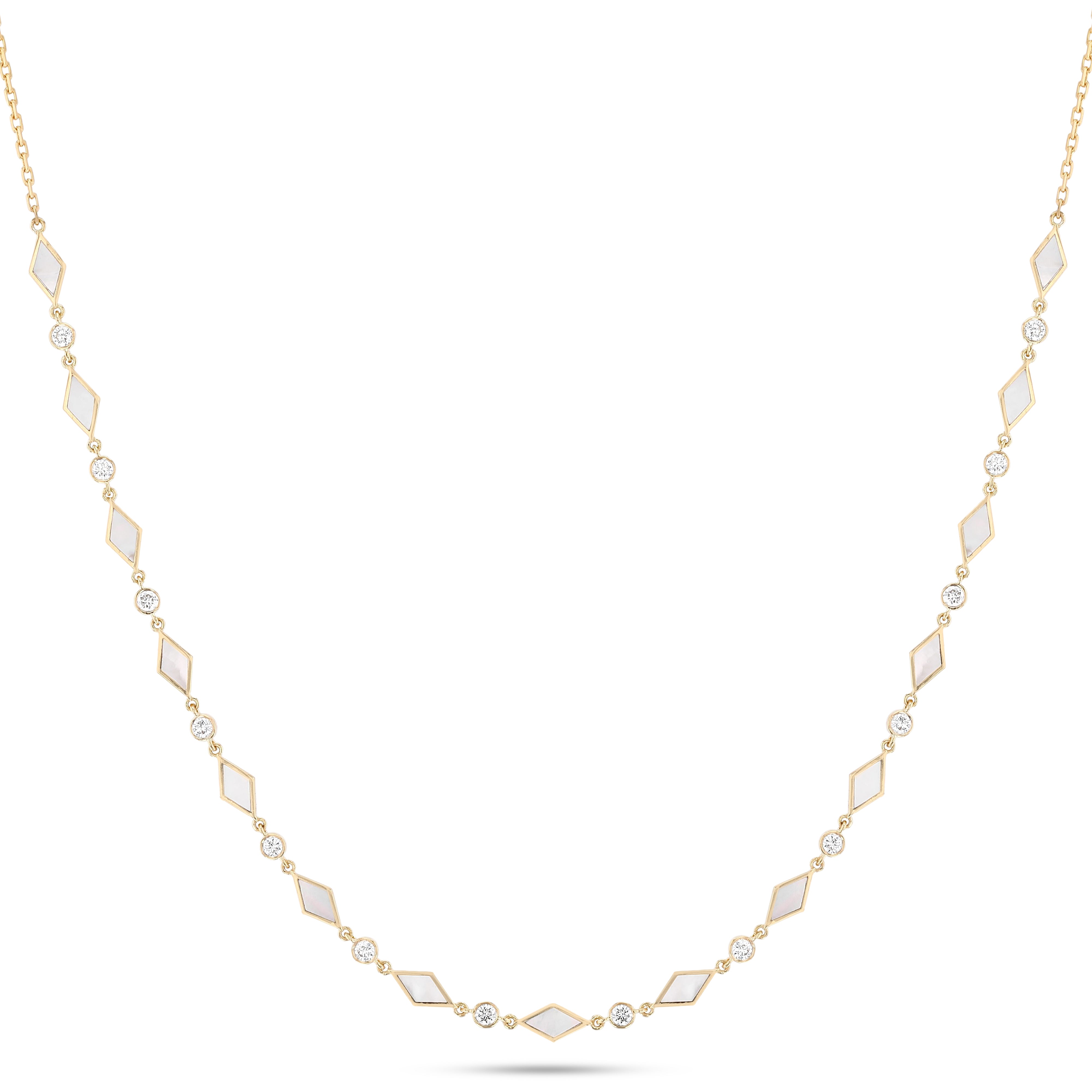 Eternity Grace Necklace Mother of Pearl#Gold_Yellow Gold