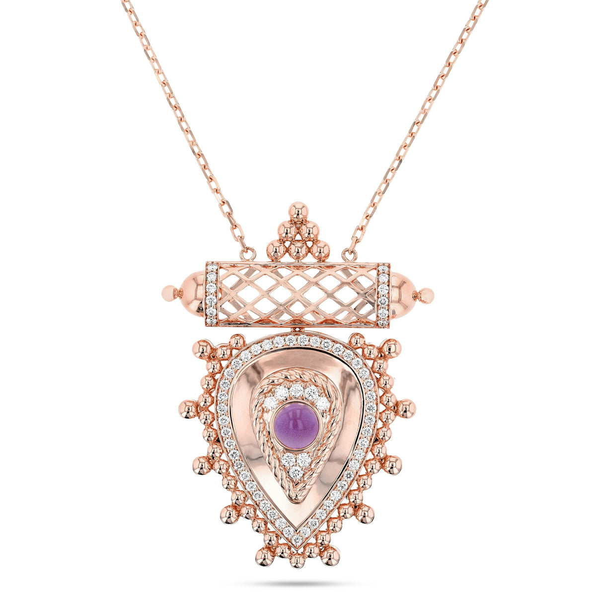 Al Qasr Medium Pendant Pearl — Amethyst#Stone_Amethyst