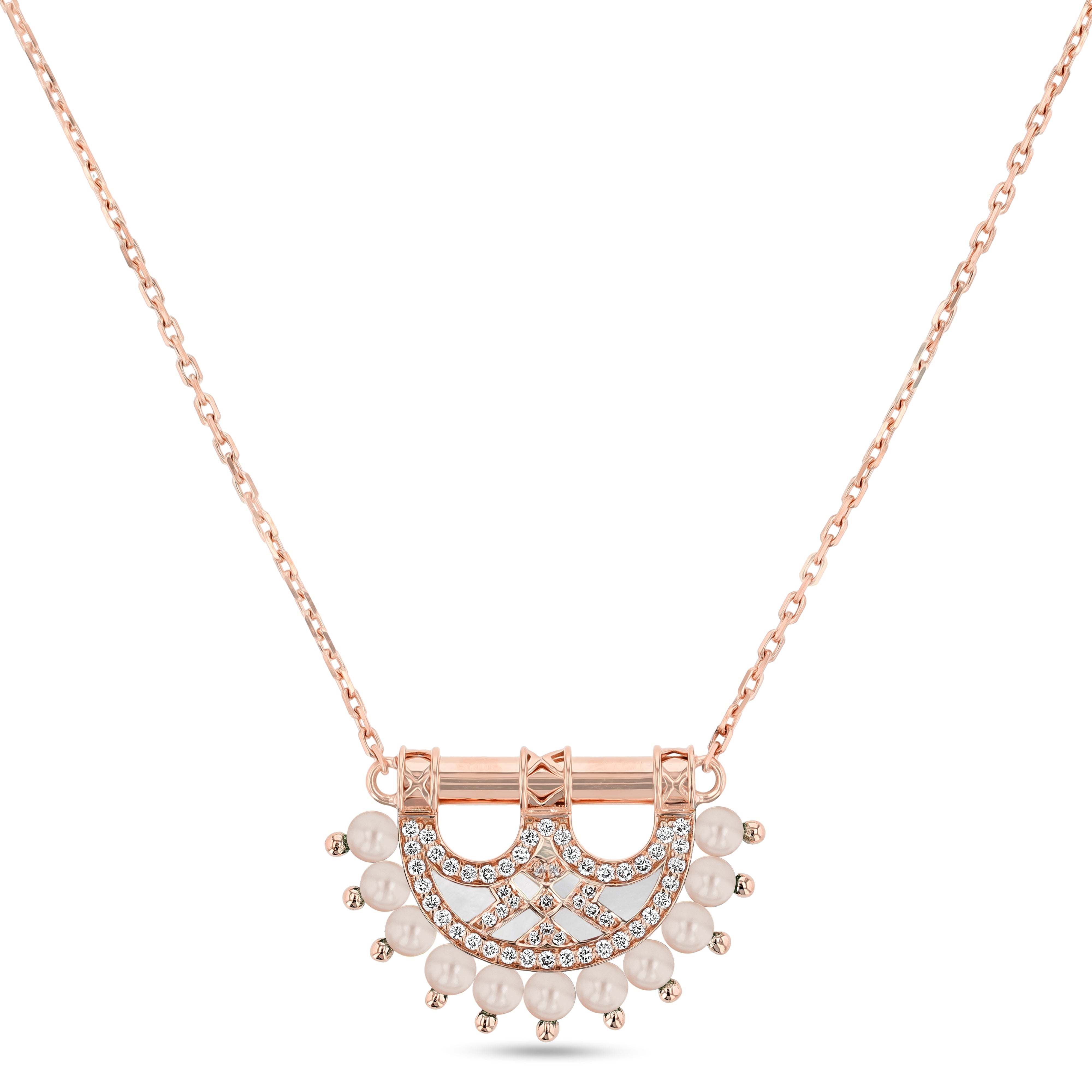 Heritage Mosaic Mini Pendant – Rose Gold, Pearl