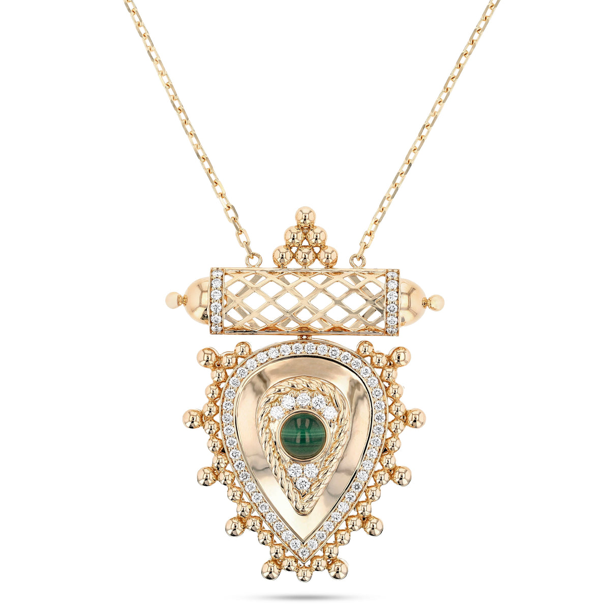 Al Qasr Medium Pendant Pearl — Malachite#Stone_Malachite