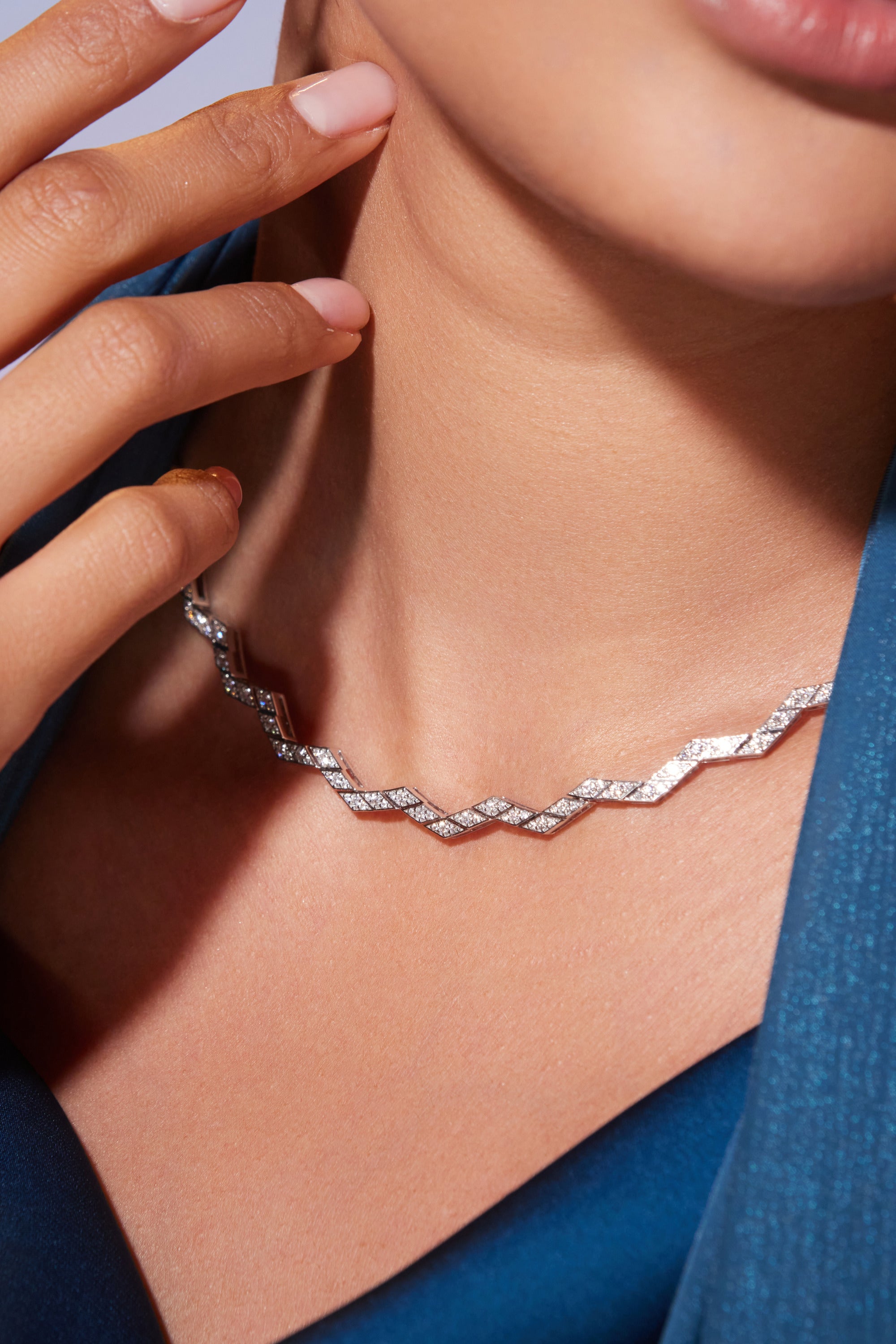 Eternity Small Full Diamond Yellow Gold Necklace