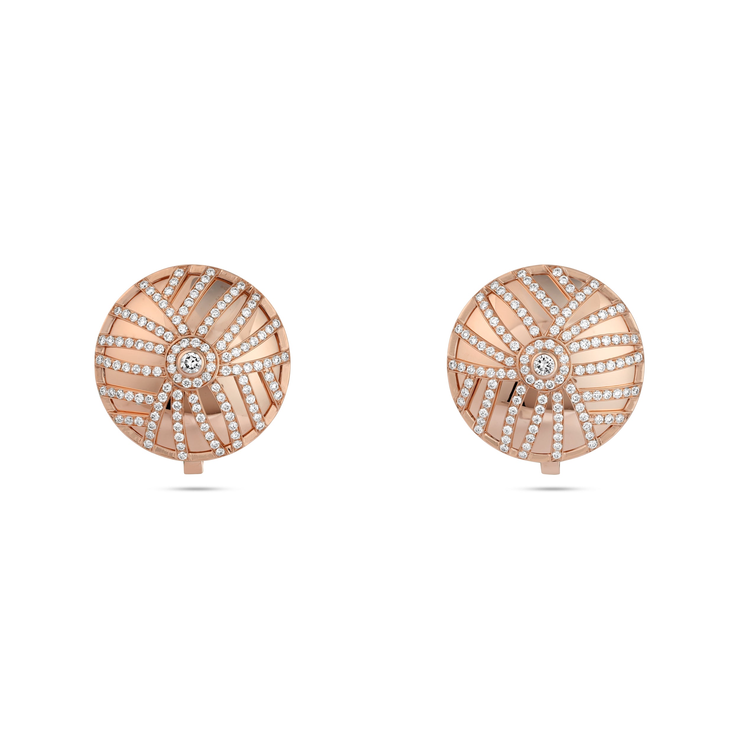 Palm Large Rose Gold Round Studs