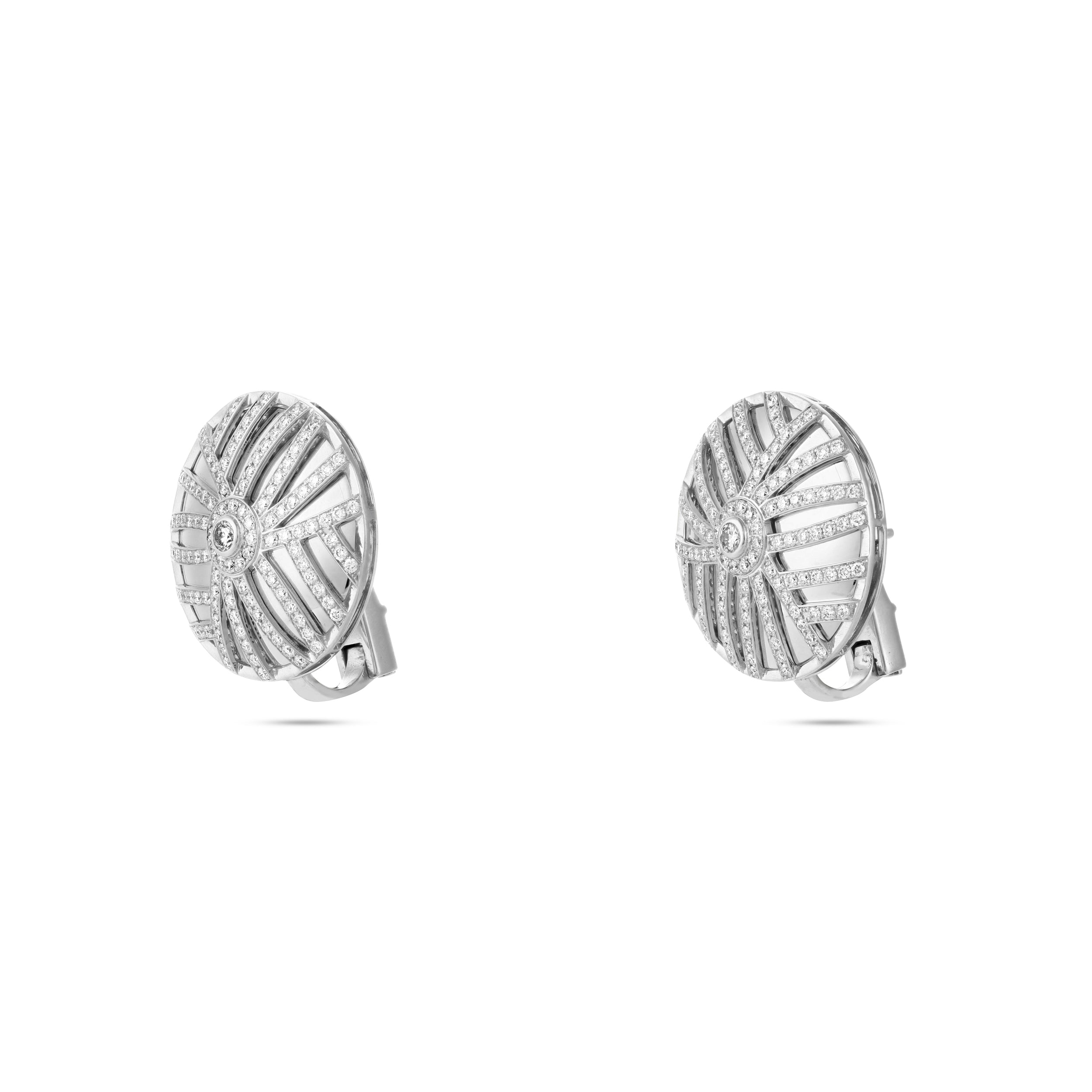 Palm Large White Gold Round Studs