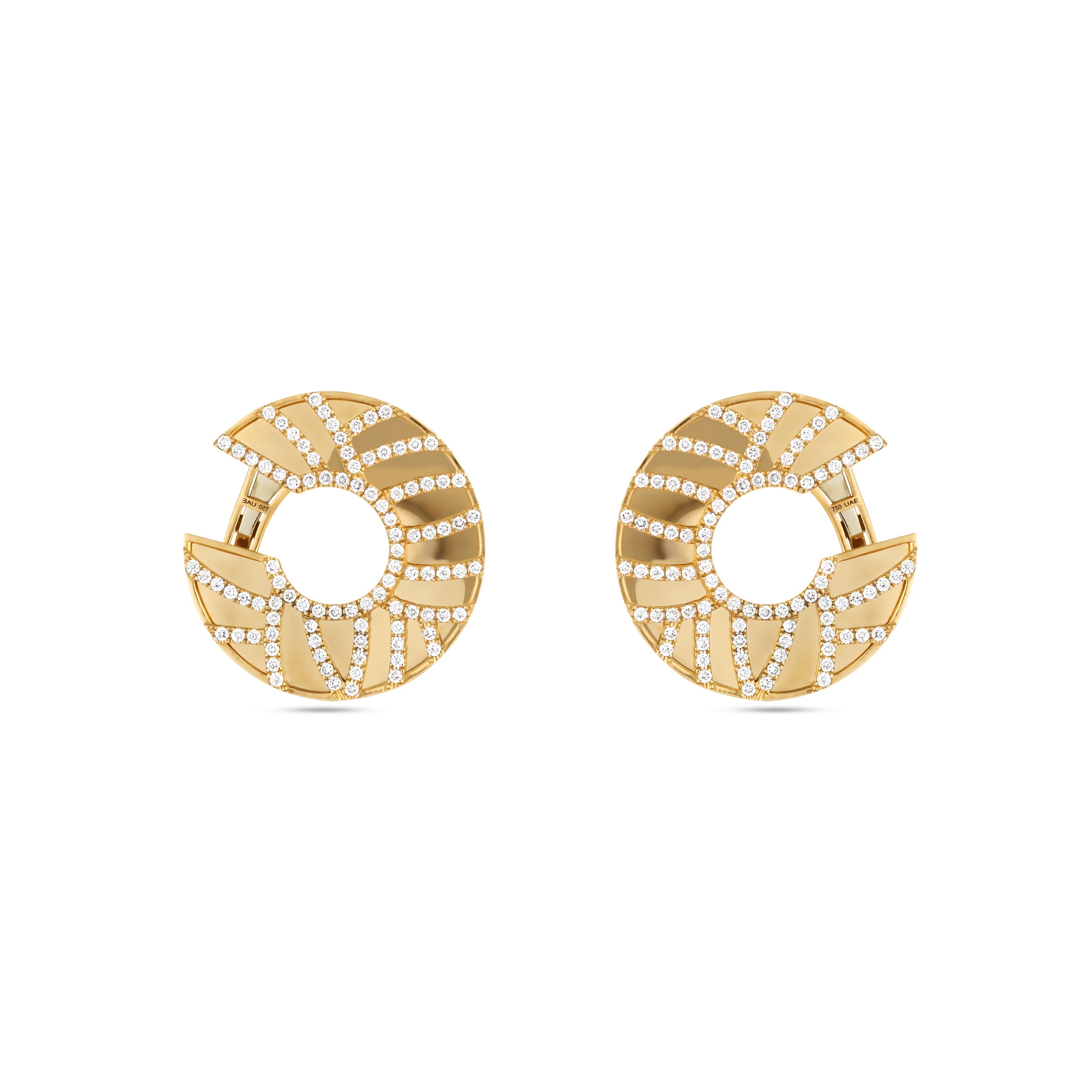 Palm Large Yellow Gold Hoop Earrings