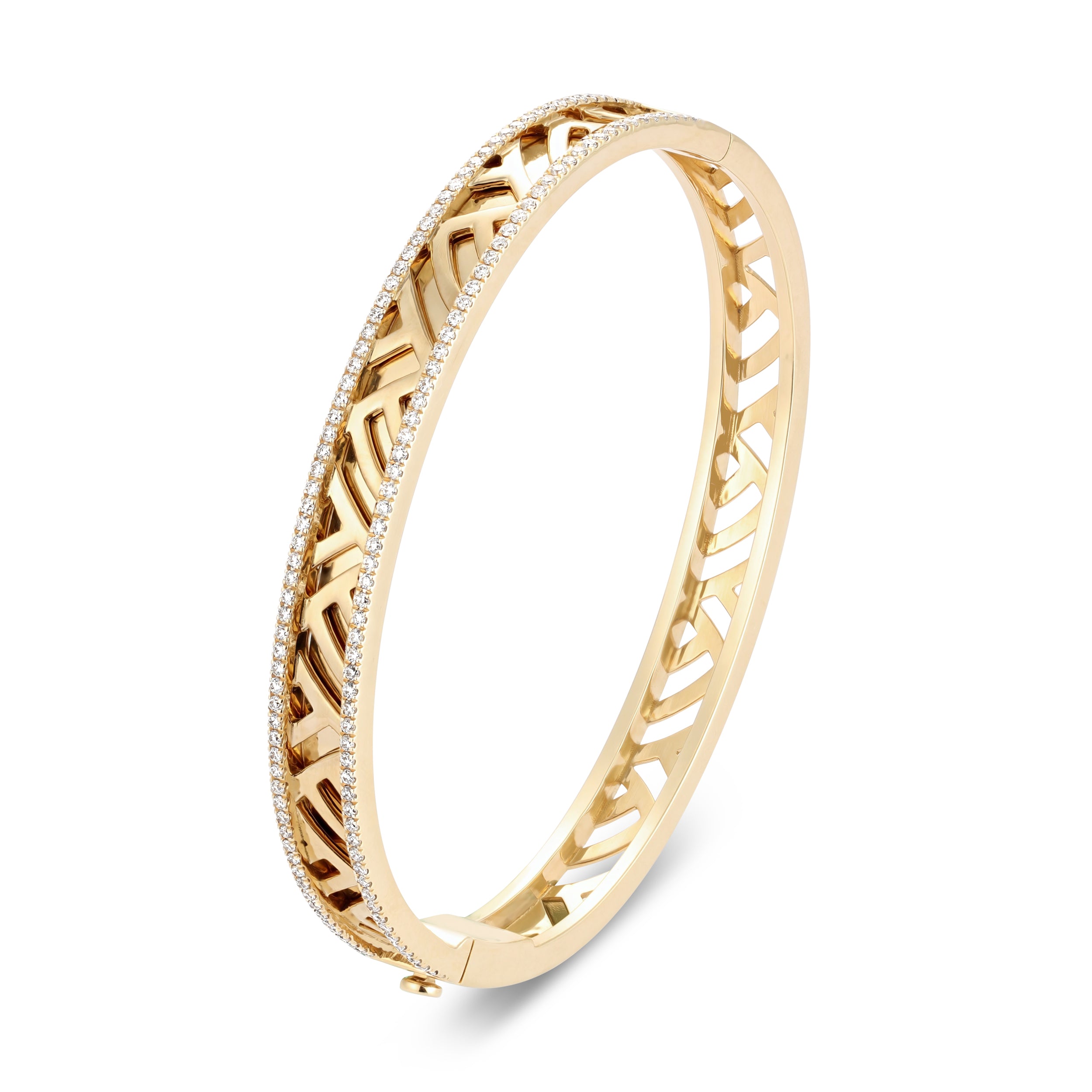 Palm Border Diamond Bangle