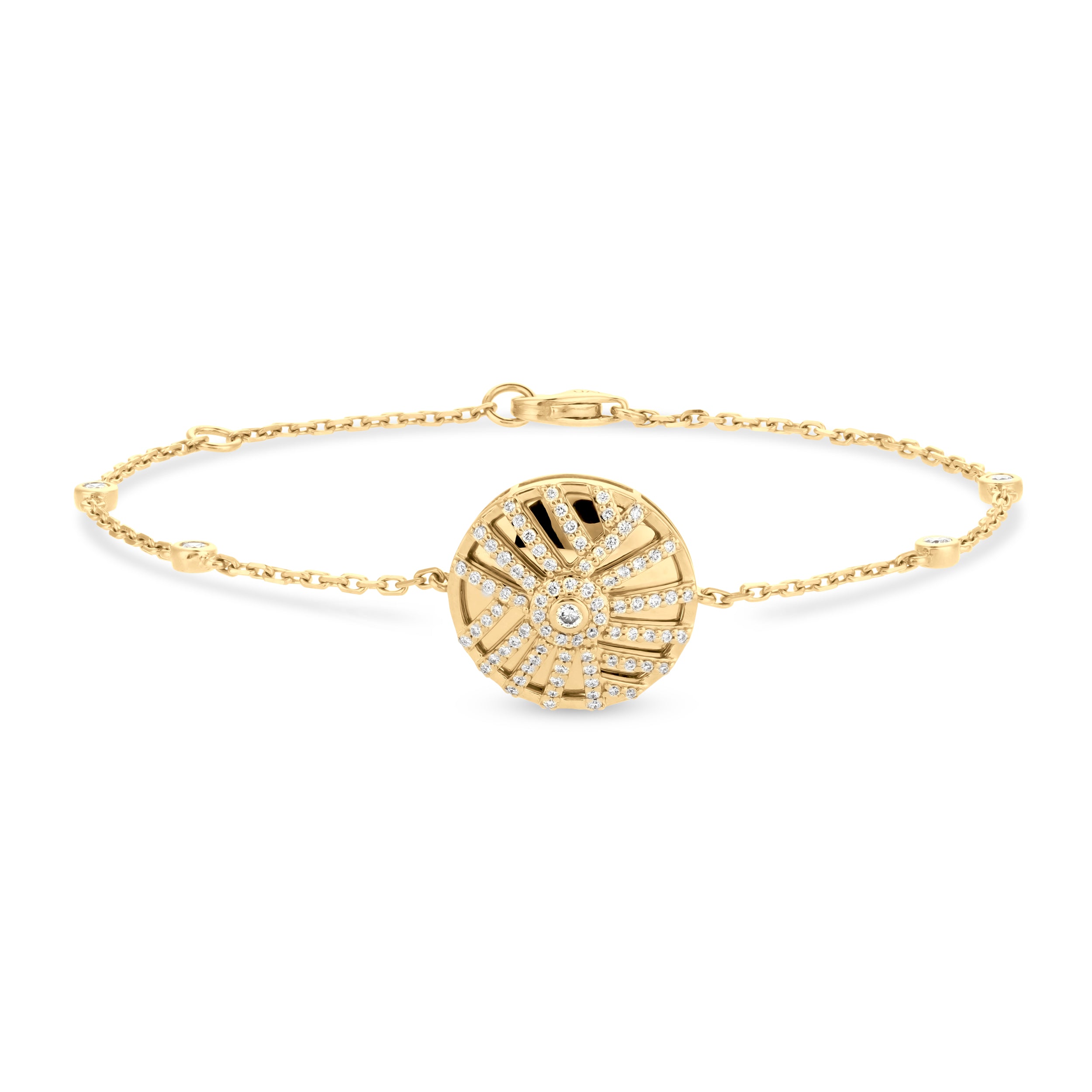 Palm Yellow Gold Round Bracelet