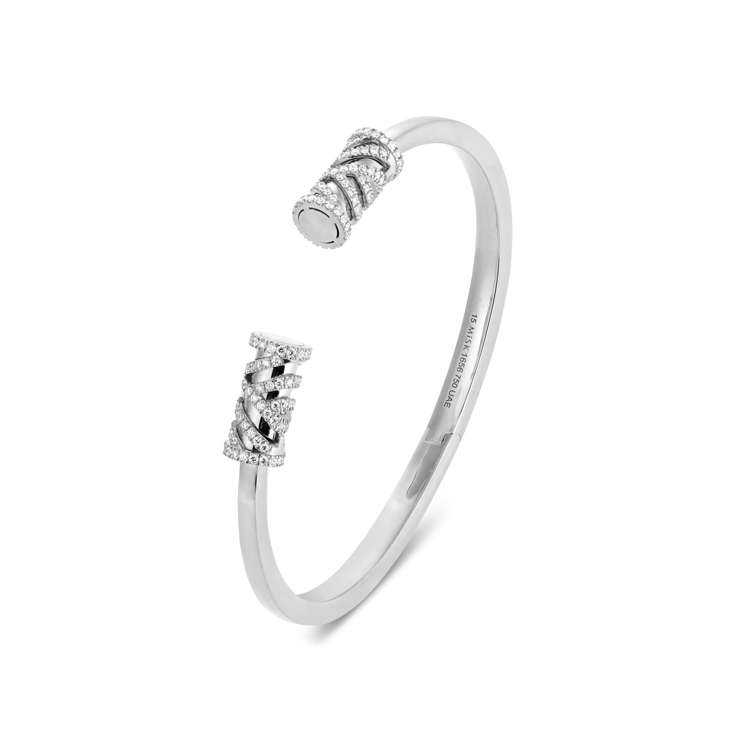 Palm White Gold Open Bangle
