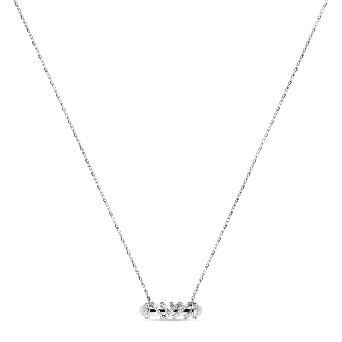 Palm Mini Pearl Pendant#Gold_White Gold