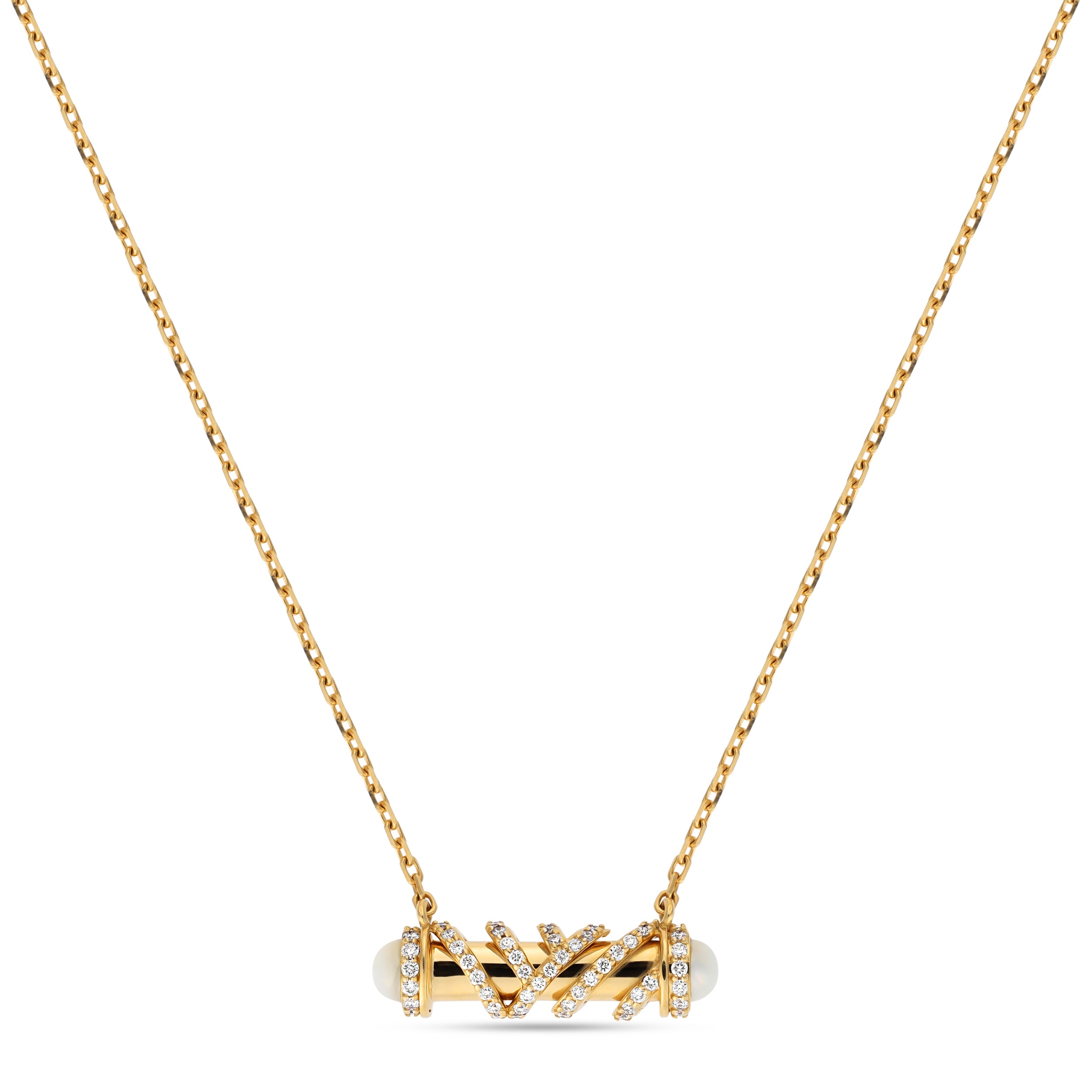 Palm Mini Pearl Yellow Gold Pendant