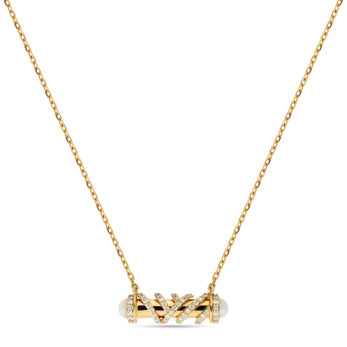 Palm Mini Pearl Pendant#Gold_Yellow Gold