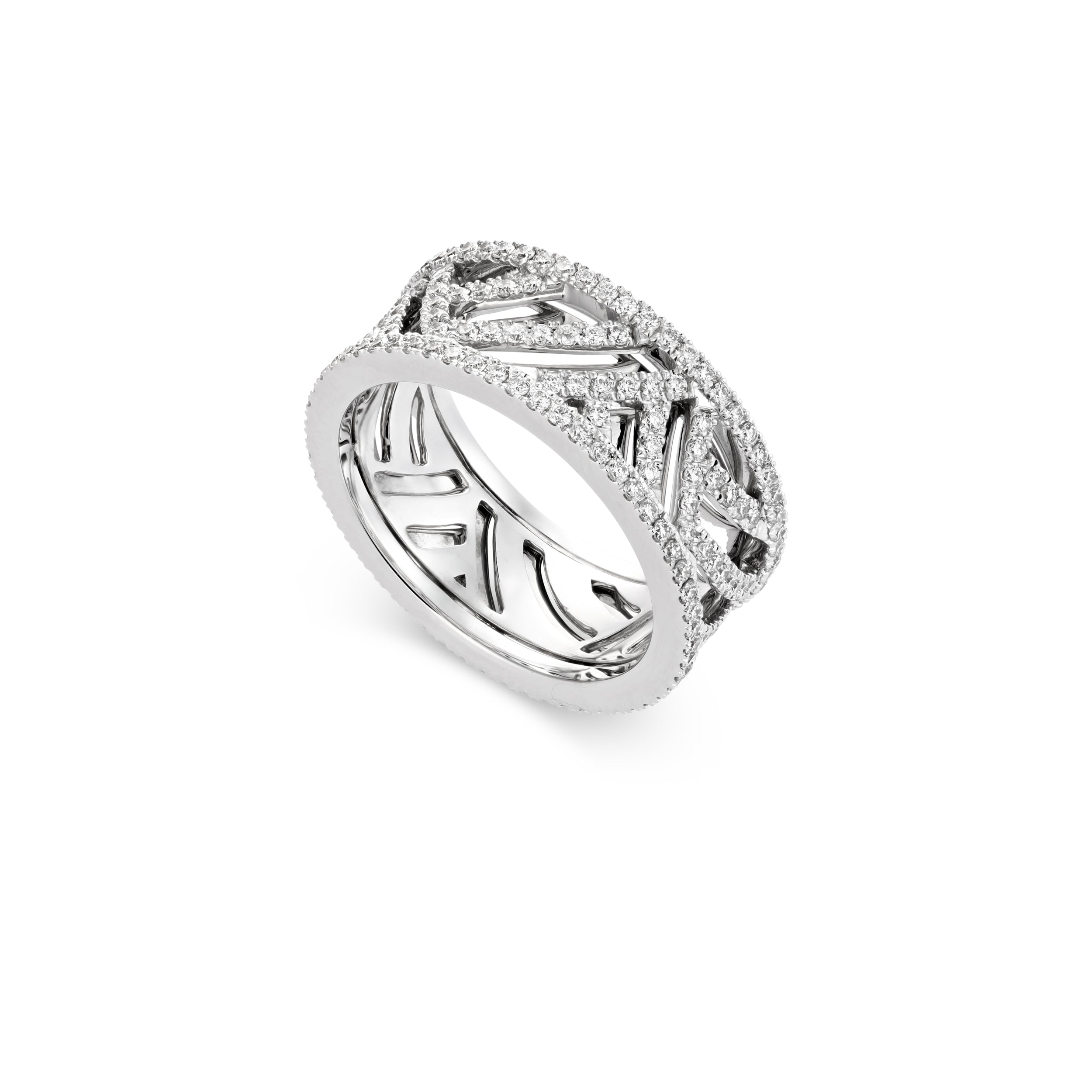 Palm Full Diamond White Gold Band