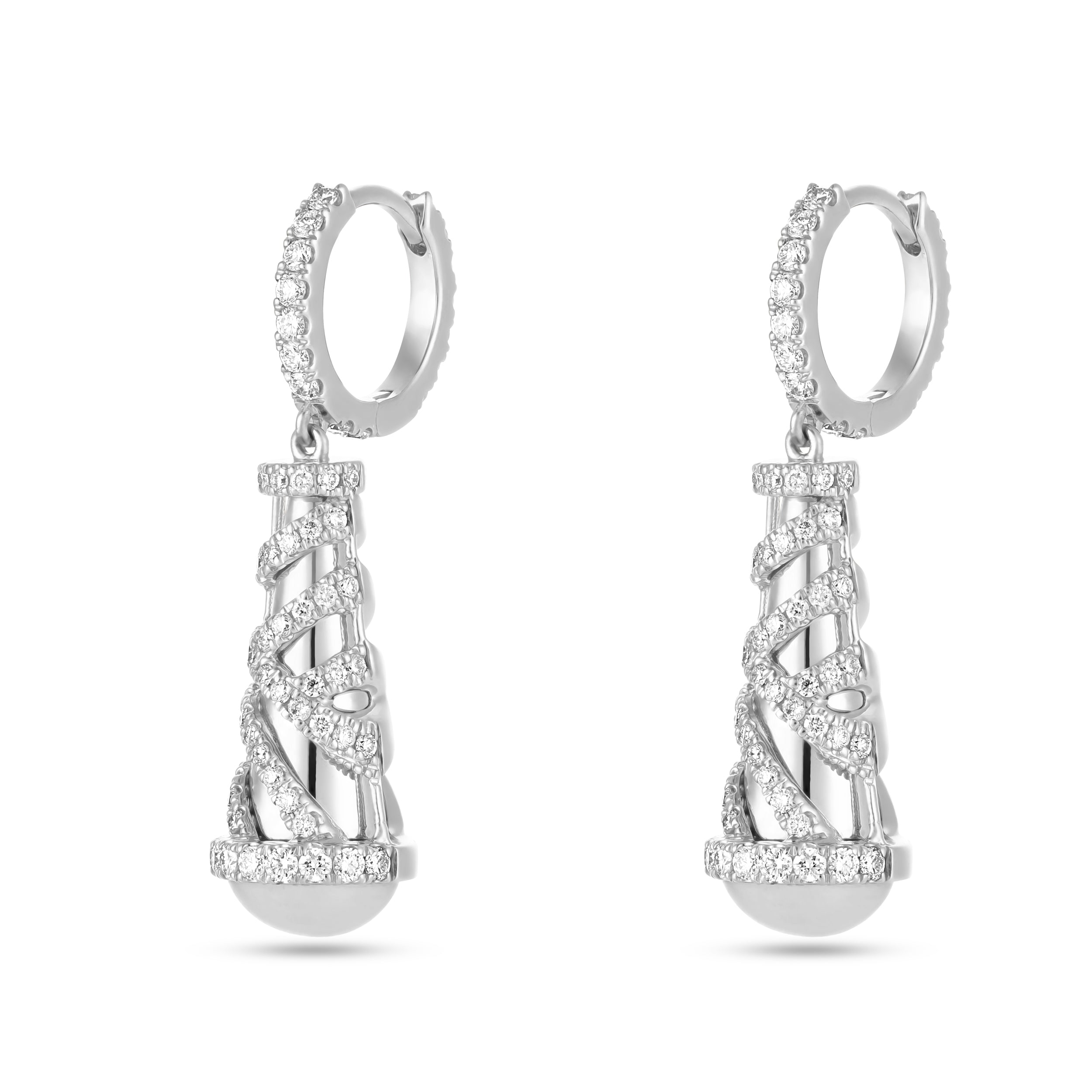 Palm Hanging Small Pearl Earrings