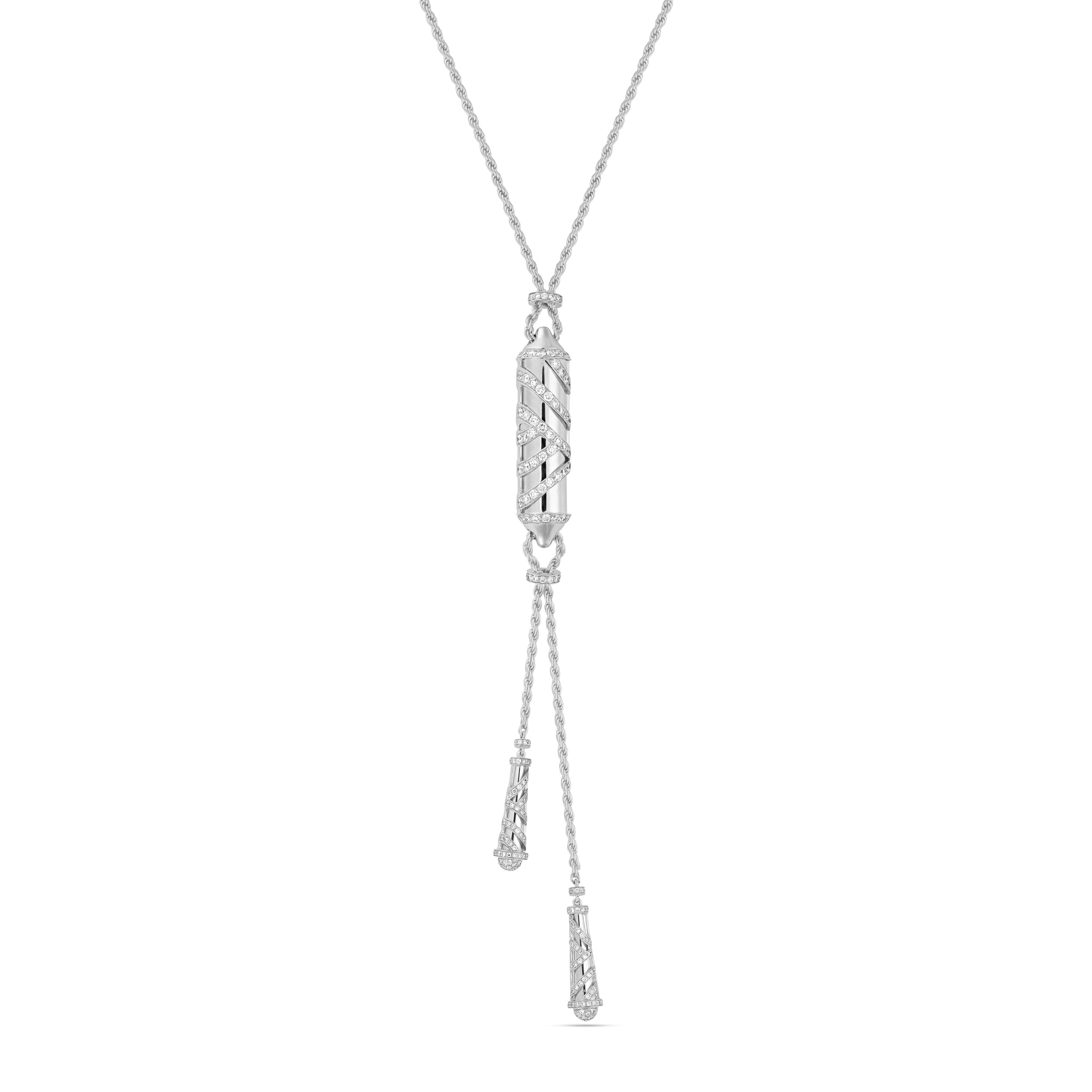 Palm Long White Gold Necklace