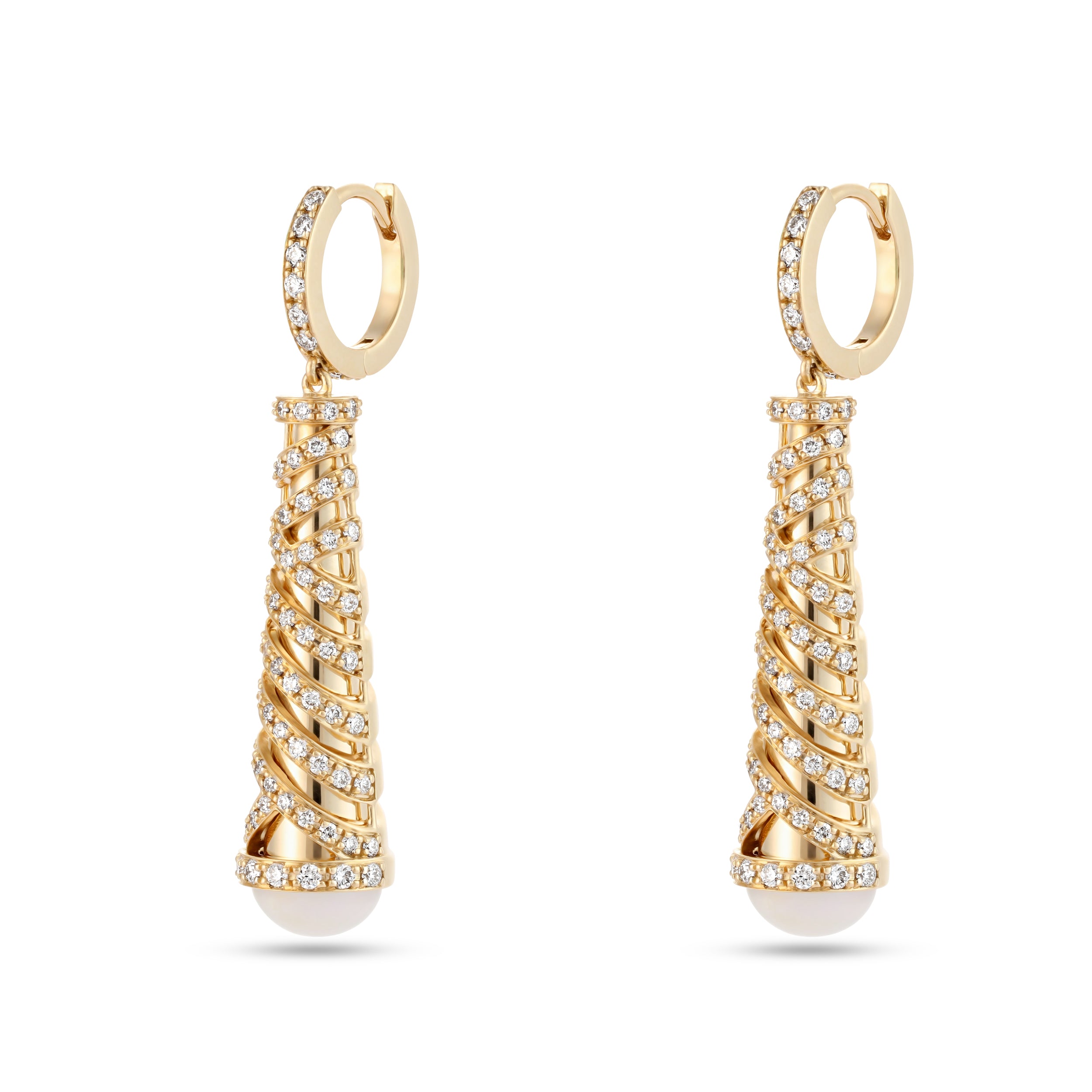 Palm Hanging Large Pearl Earrings