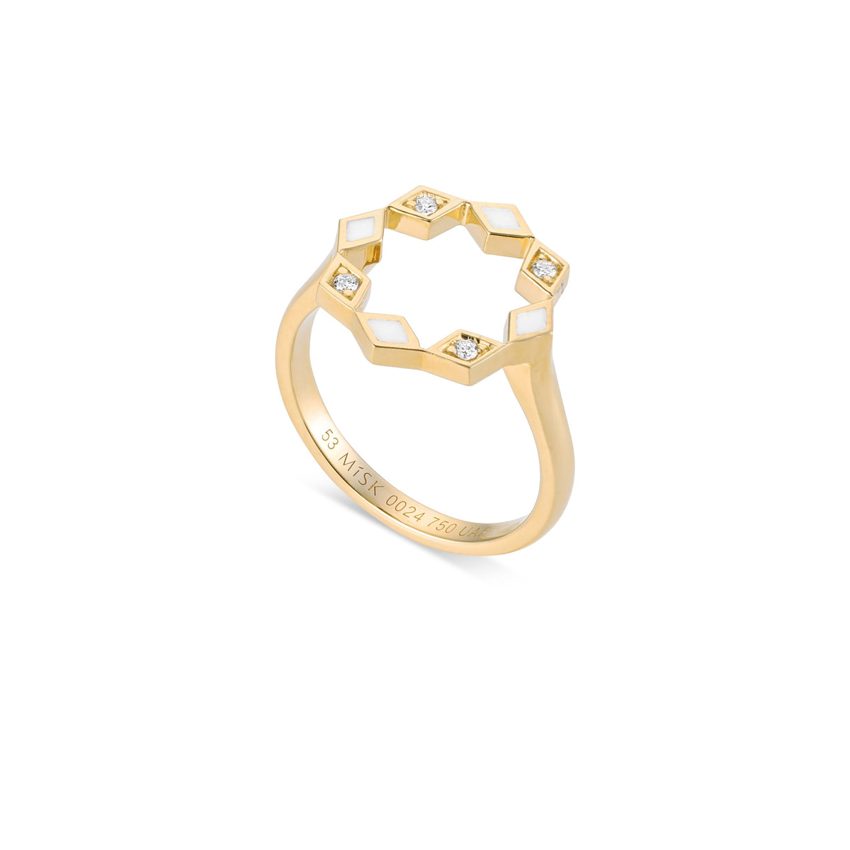 Eternity Round Mother of Pearl Ring#Gold_Yellow Gold
