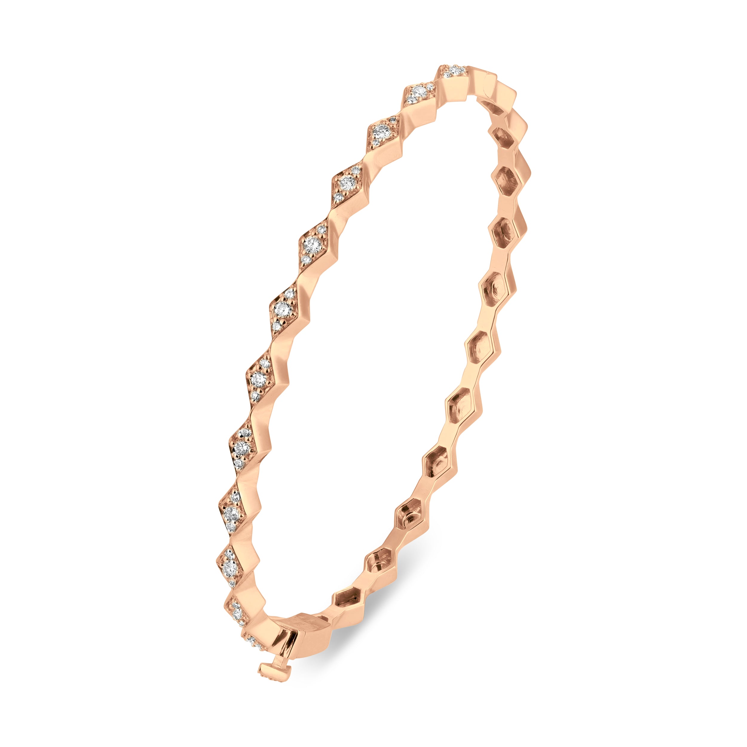 Eternity Slim Full Diamond Rose Gold Bangle