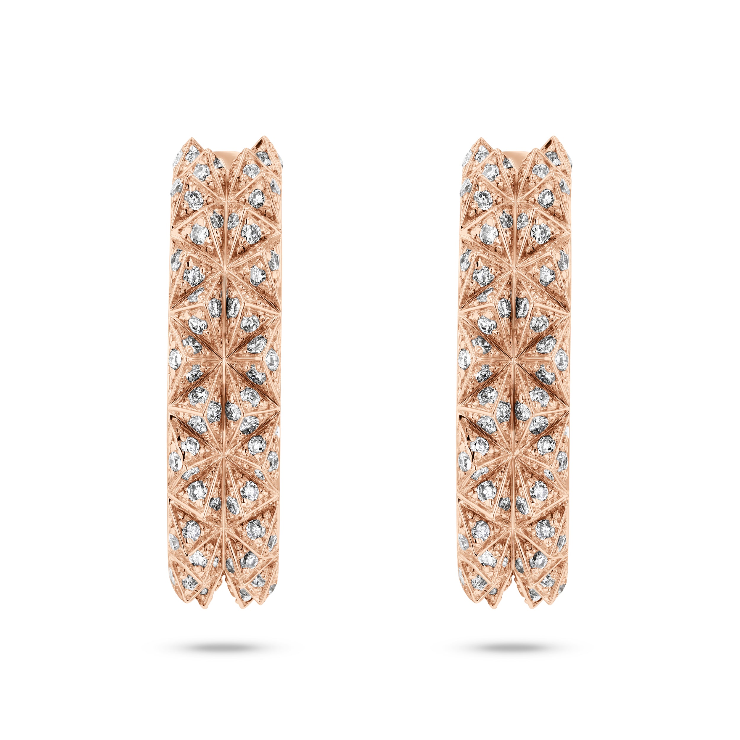 Tilal Diamond Hoop Earrings- Rose Gold