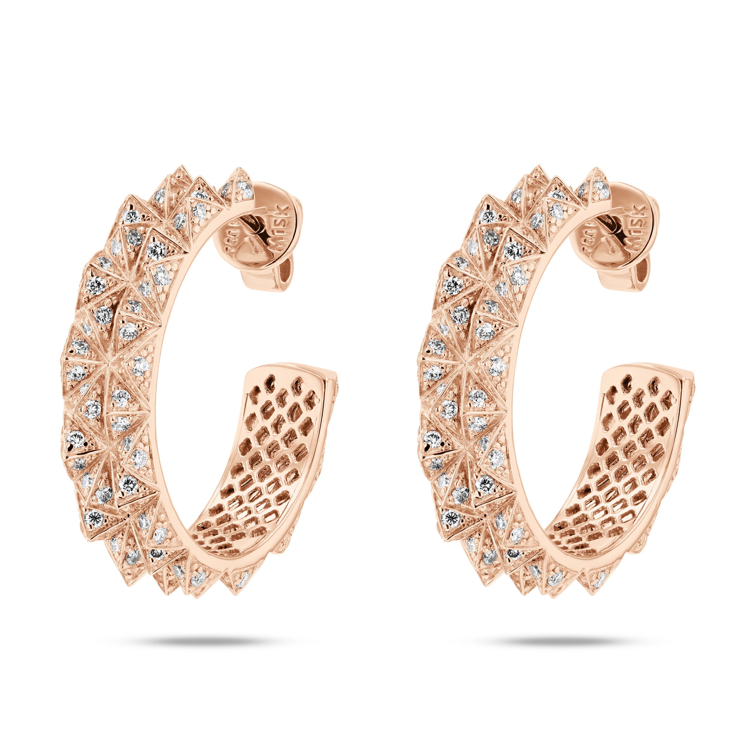 Tilal Diamond Hoop Earrings- Rose Gold
