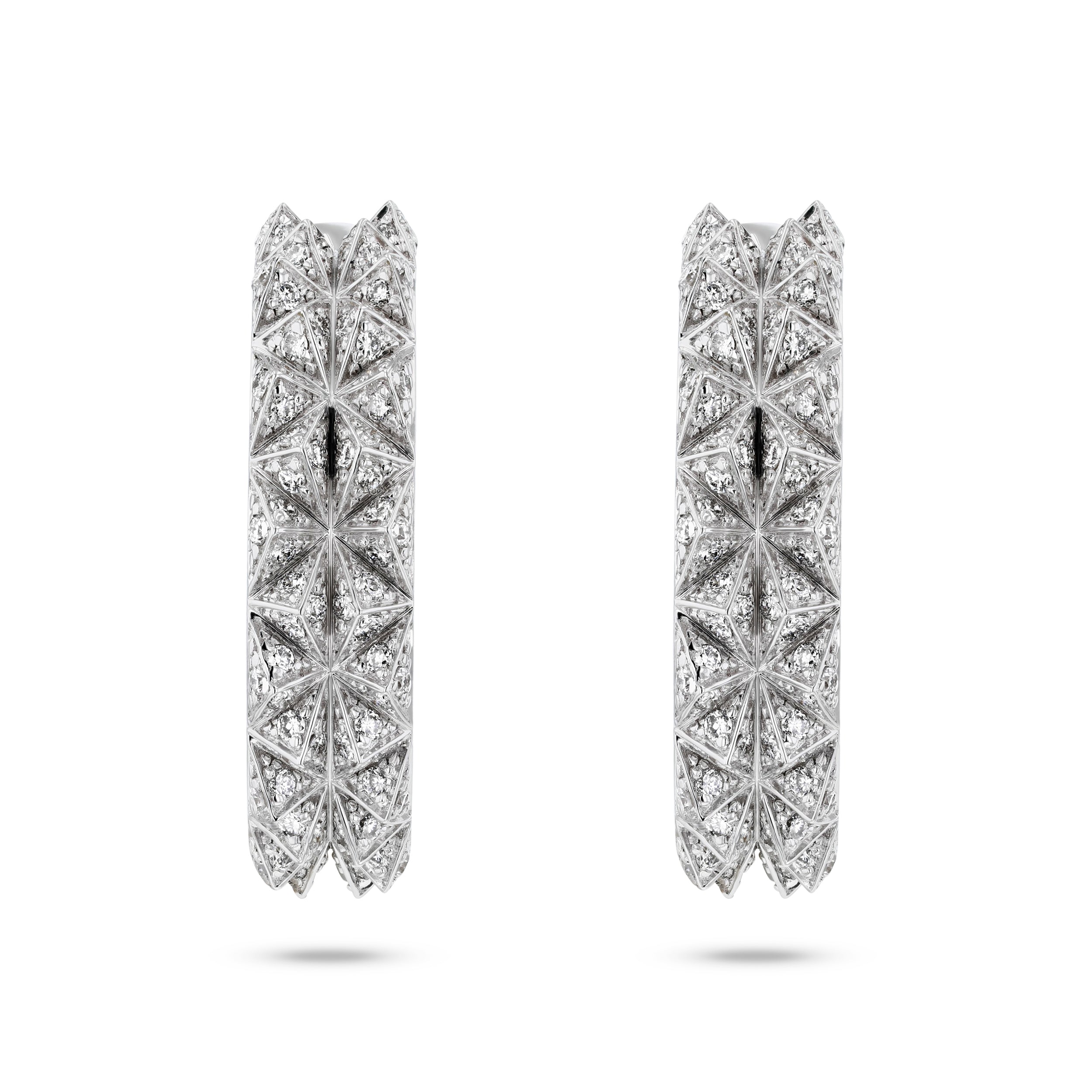 Tilal Diamond Hoop Earrings- White Gold