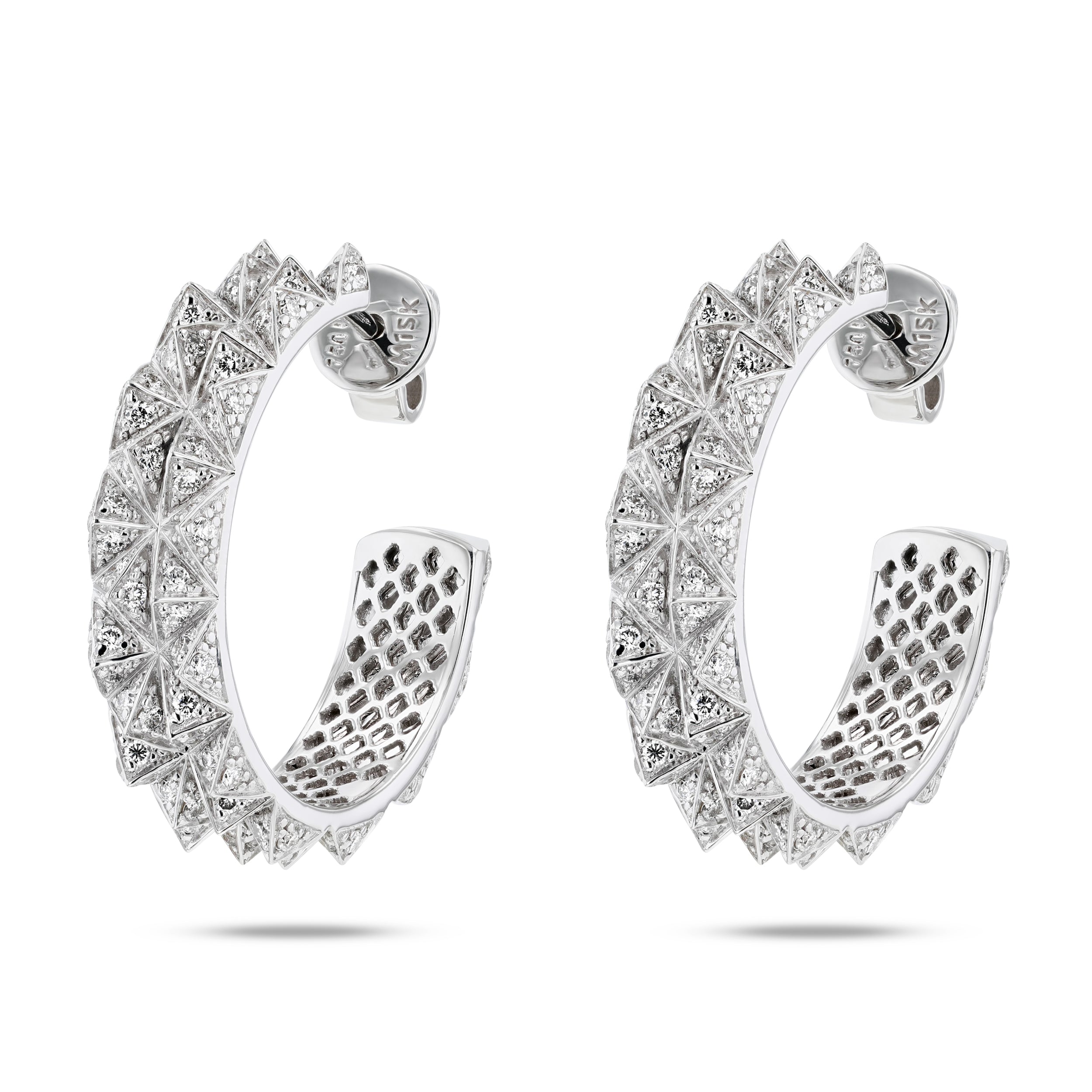 Tilal Diamond Hoop Earrings- White Gold
