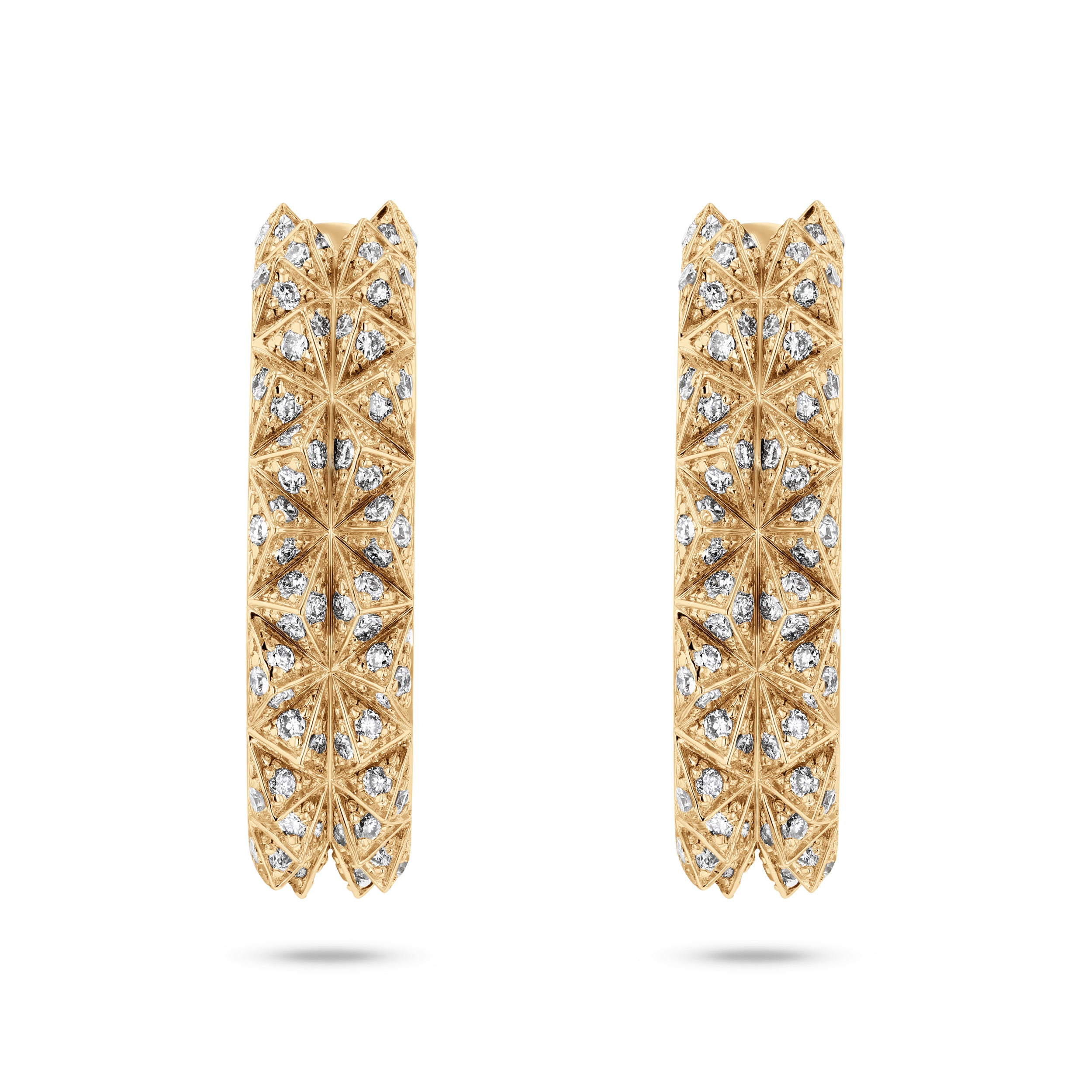 Tilal Diamond Hoop Earrings- Yellow Gold