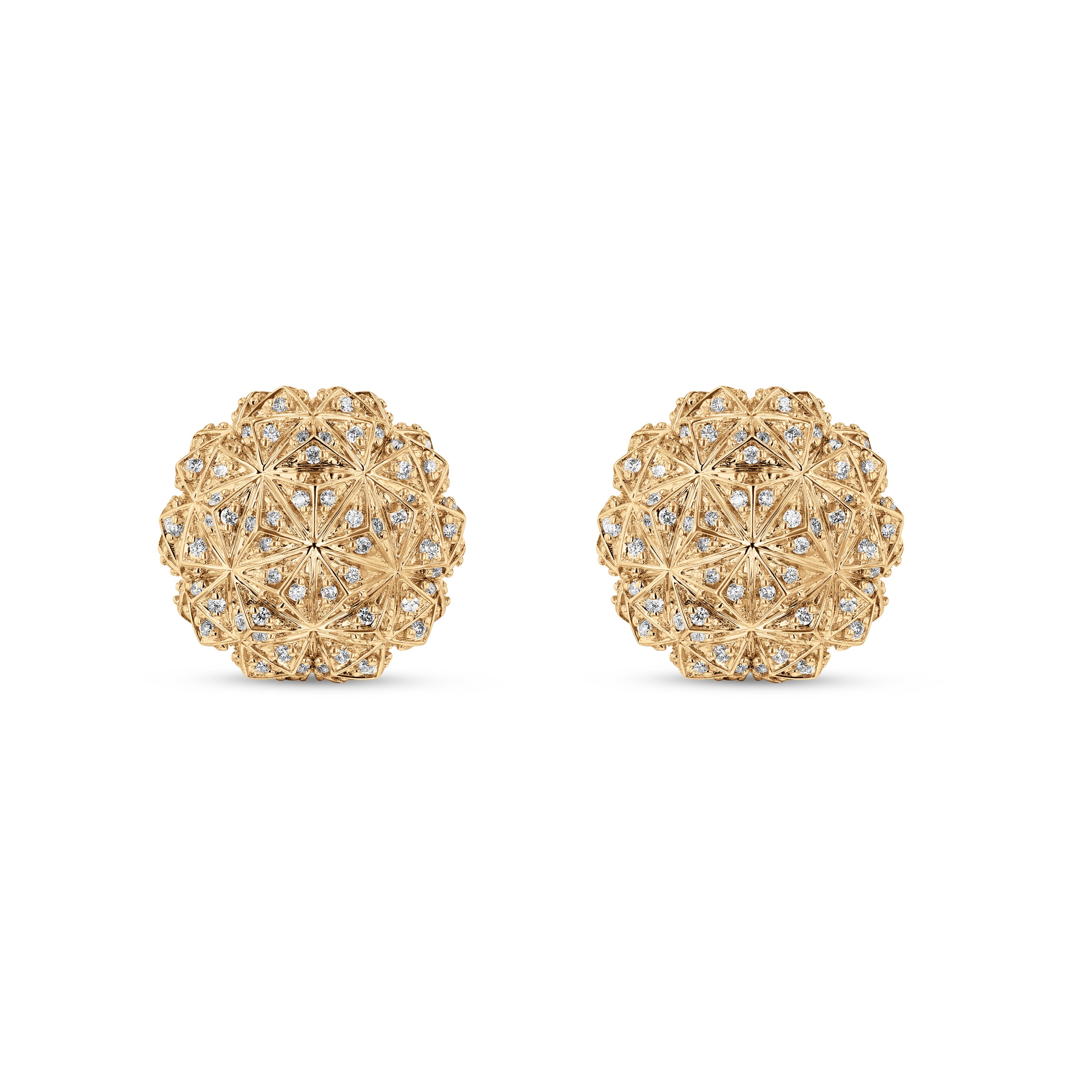 Tilal Round Diamond Studs- Yellow Gold