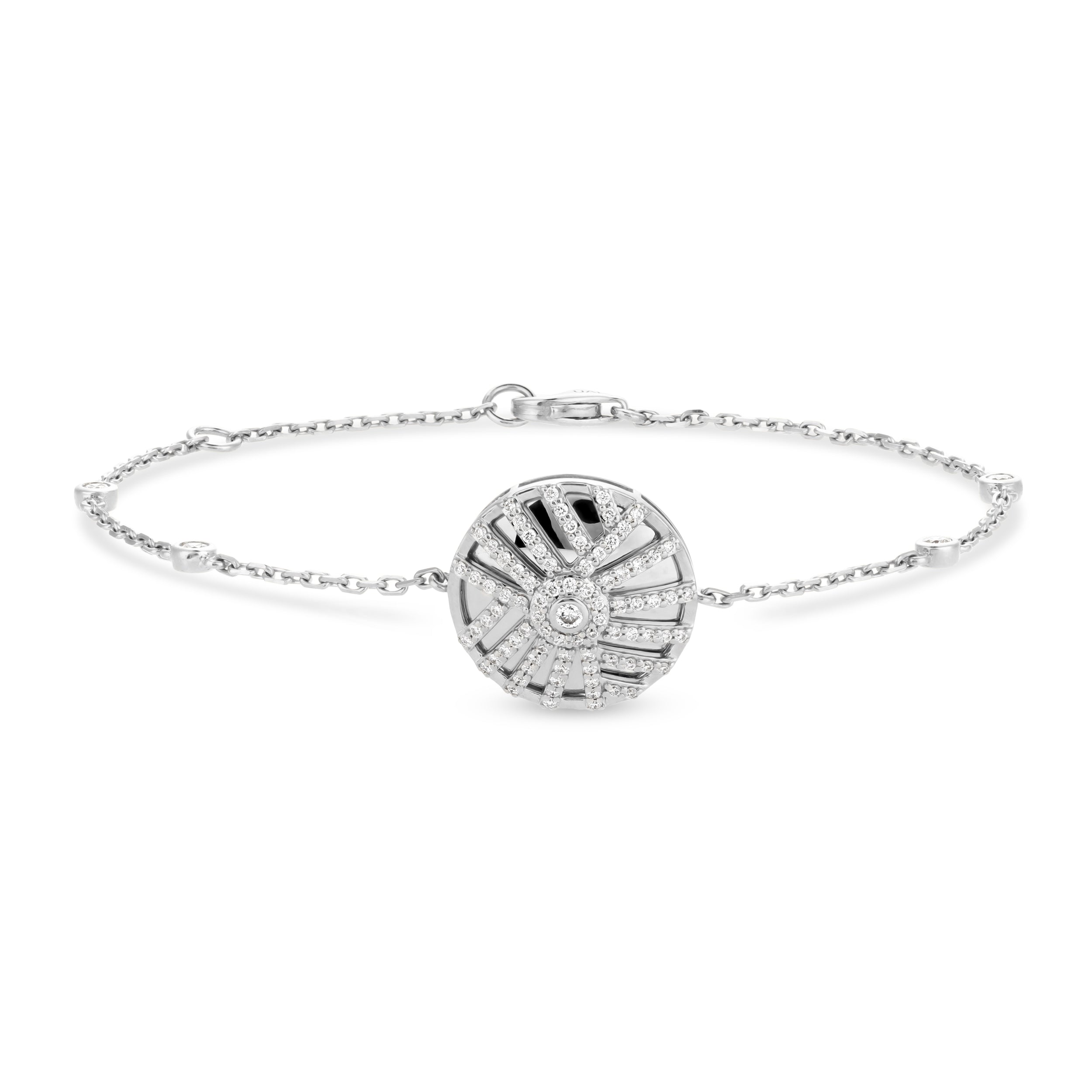 Palm White Gold Round Bracelet