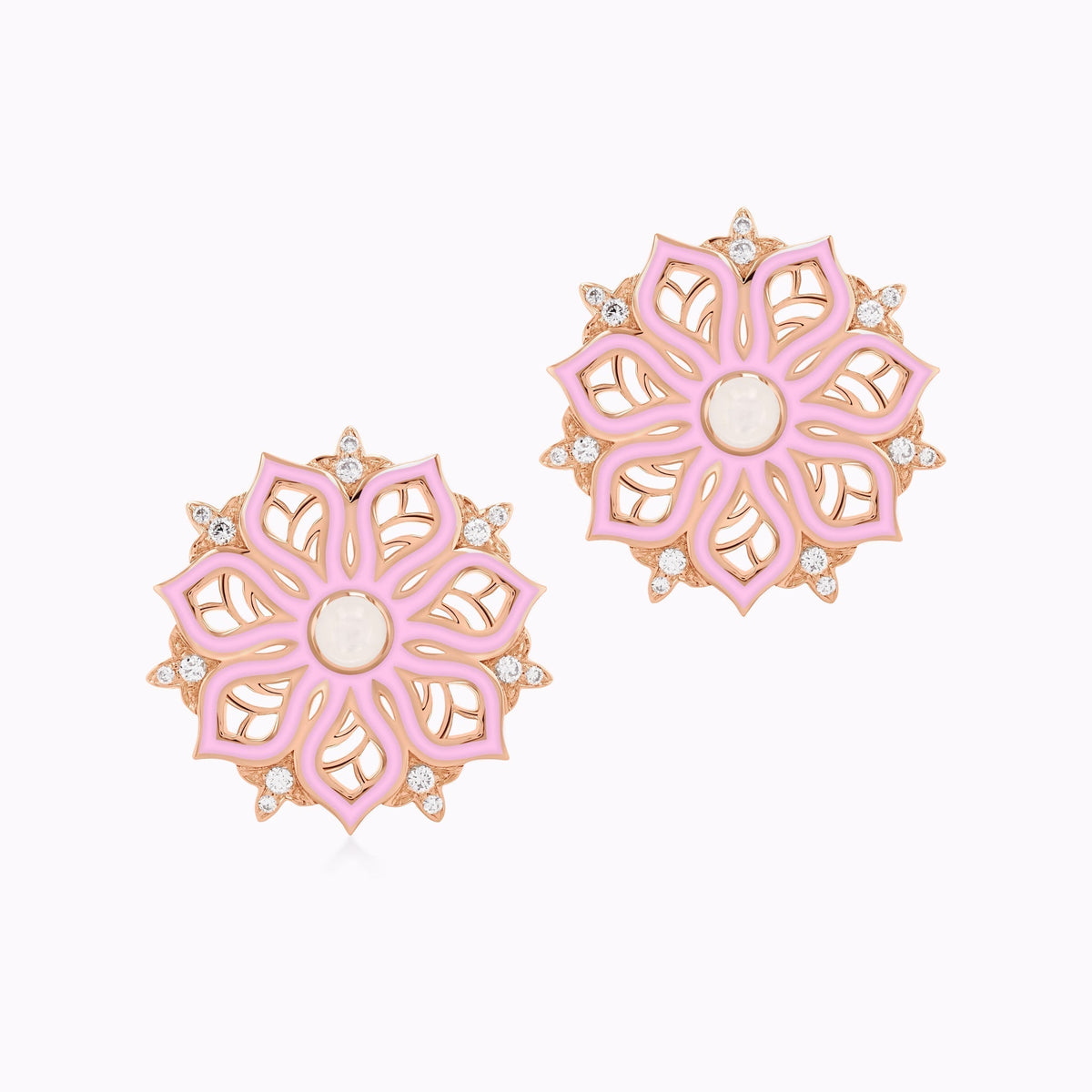 AURA Bloom Earrings#Gold_Rose Gold