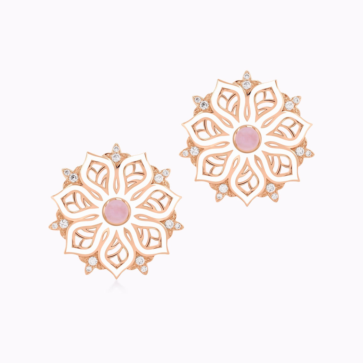 AURA Bloom Earrings#Gold_Rose Gold