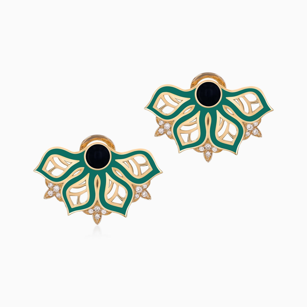 AURA Rise Earrings Small#Gold_Yellow Gold