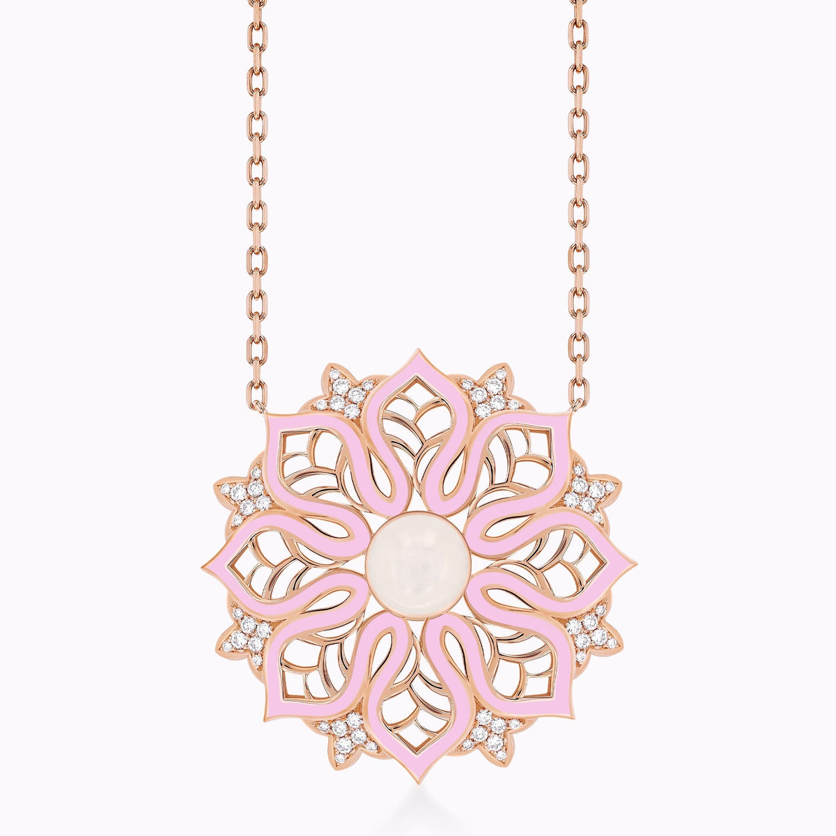 AURA Bloom Necklace Large#Gold_Rose Gold