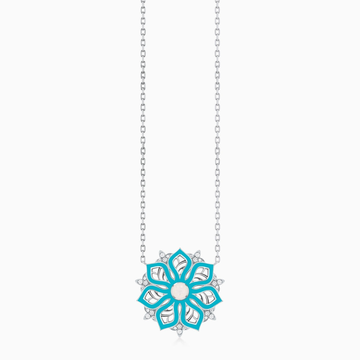 AURA Bloom Necklace Small#Gold_White Gold