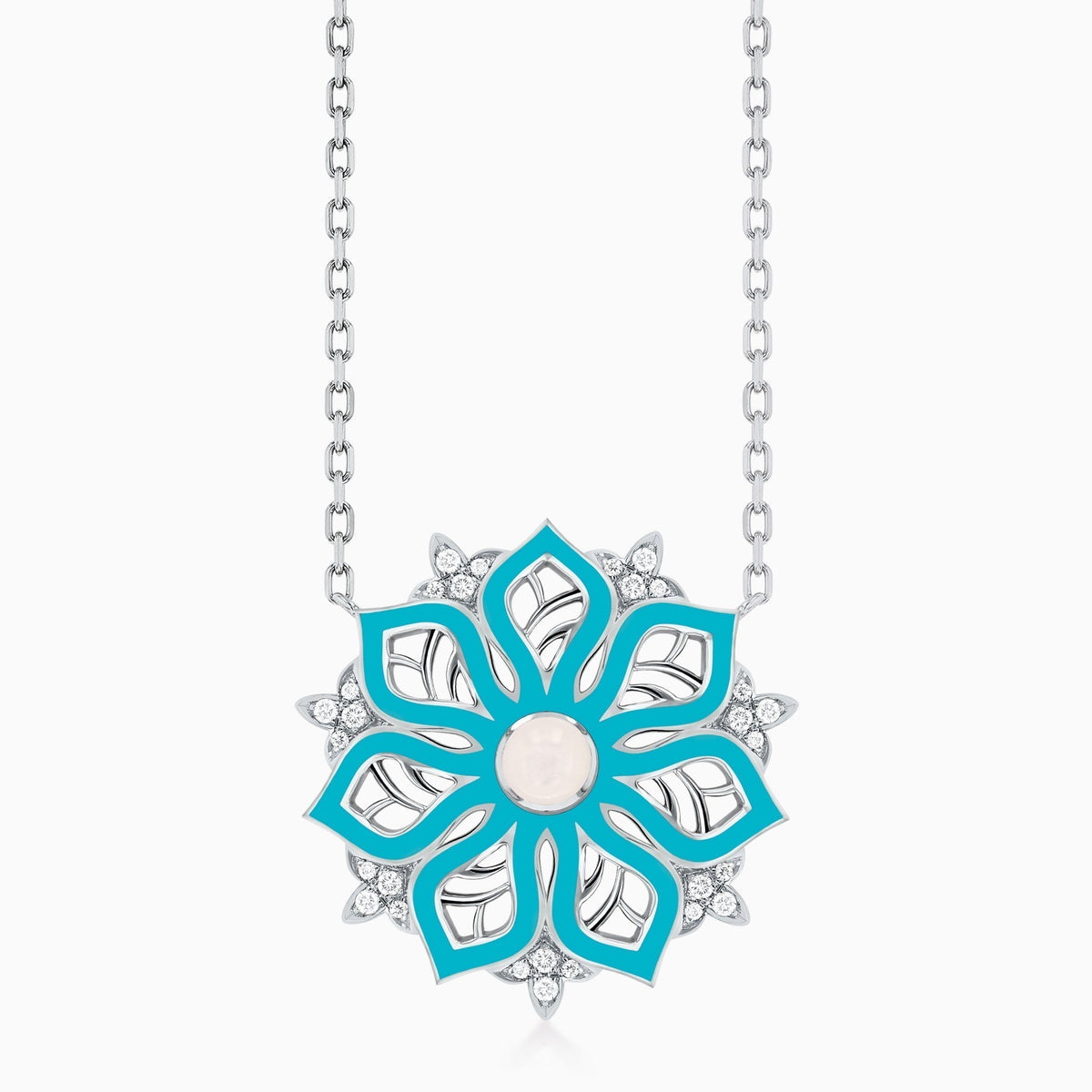 AURA Bloom Necklace Small#Gold_White Gold