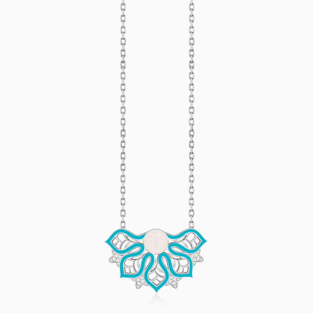 AURA Rise Necklace Large#Gold_White Gold