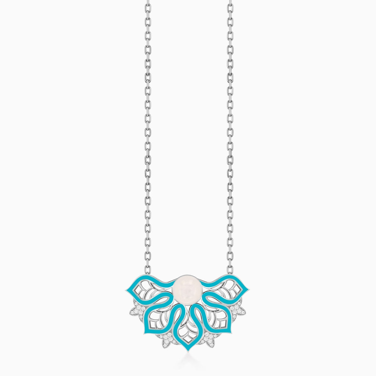AURA Rise Necklace Medium#Gold_White Gold