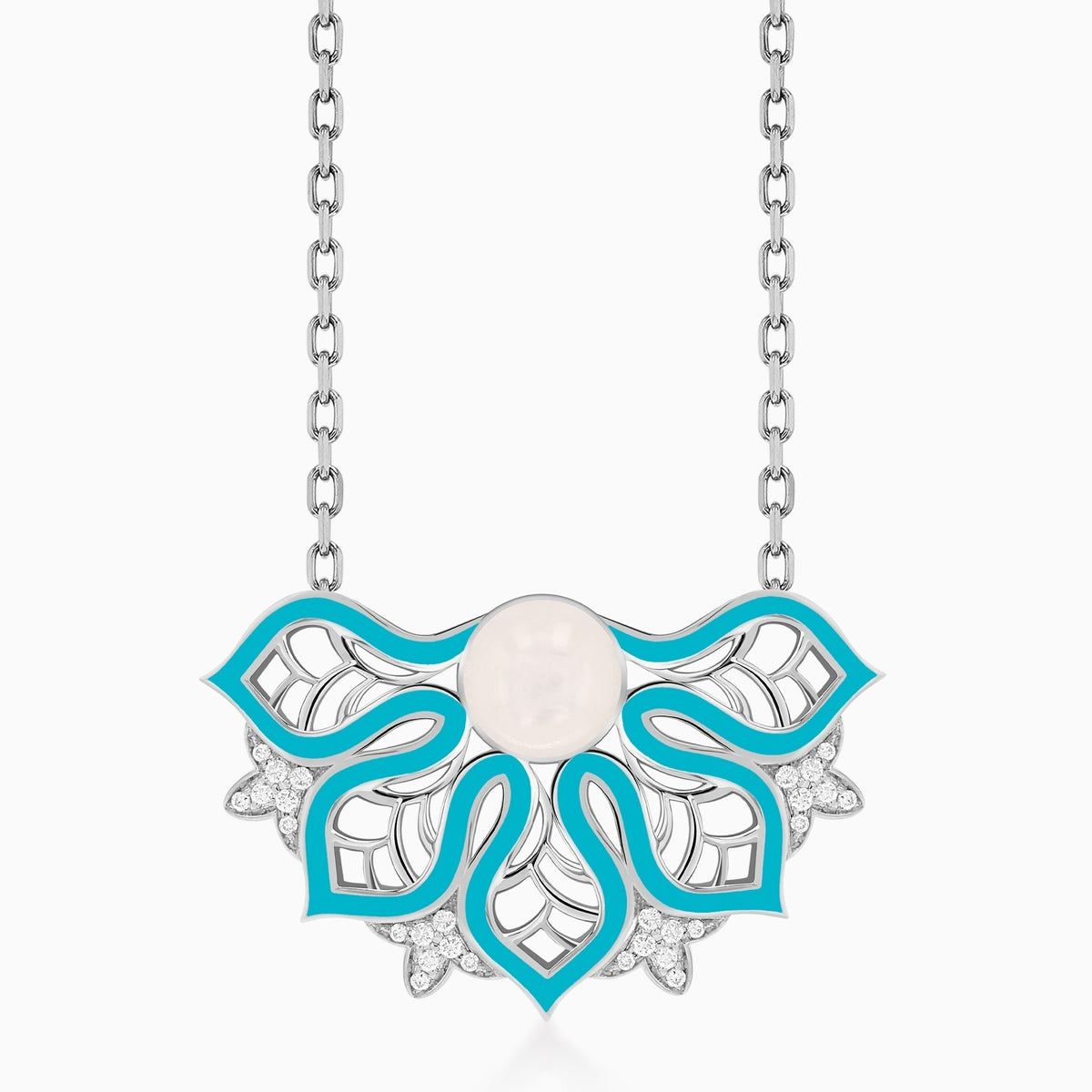 AURA Rise Necklace Medium#Gold_White Gold