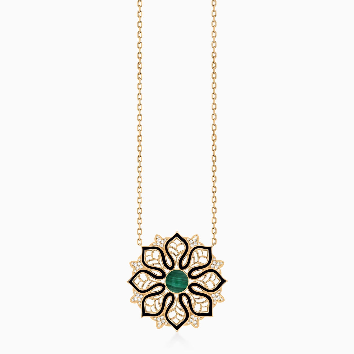 AURA Bloom Necklace Large#Gold_Yellow Gold