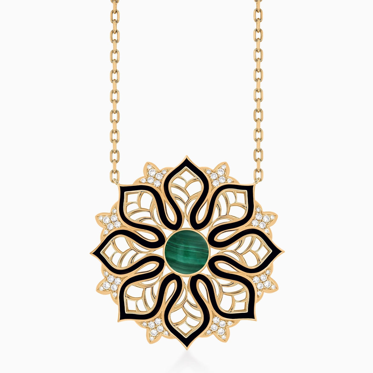 AURA Bloom Necklace Large#Gold_Yellow Gold