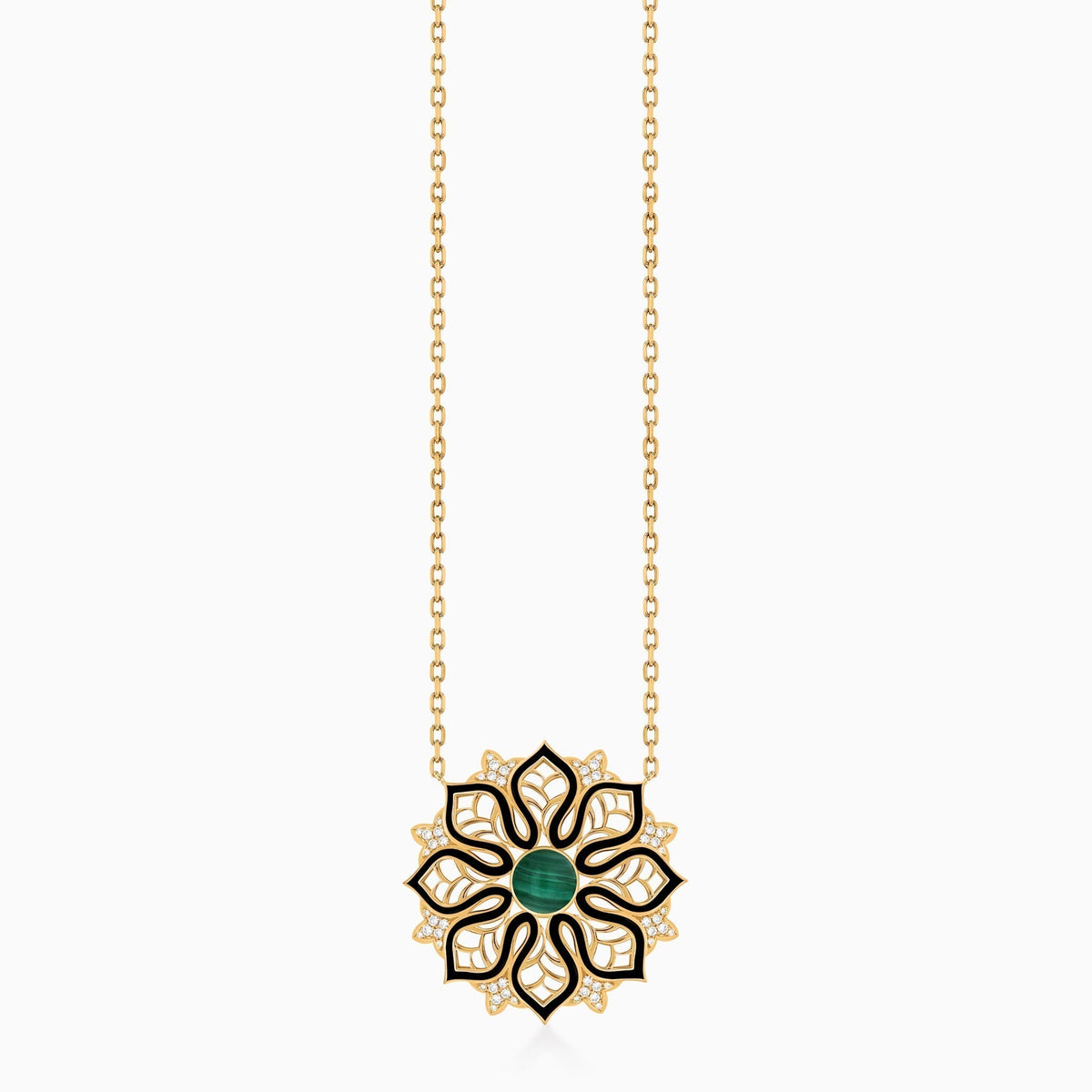 AURA Bloom Necklace Medium#Gold_Yellow Gold