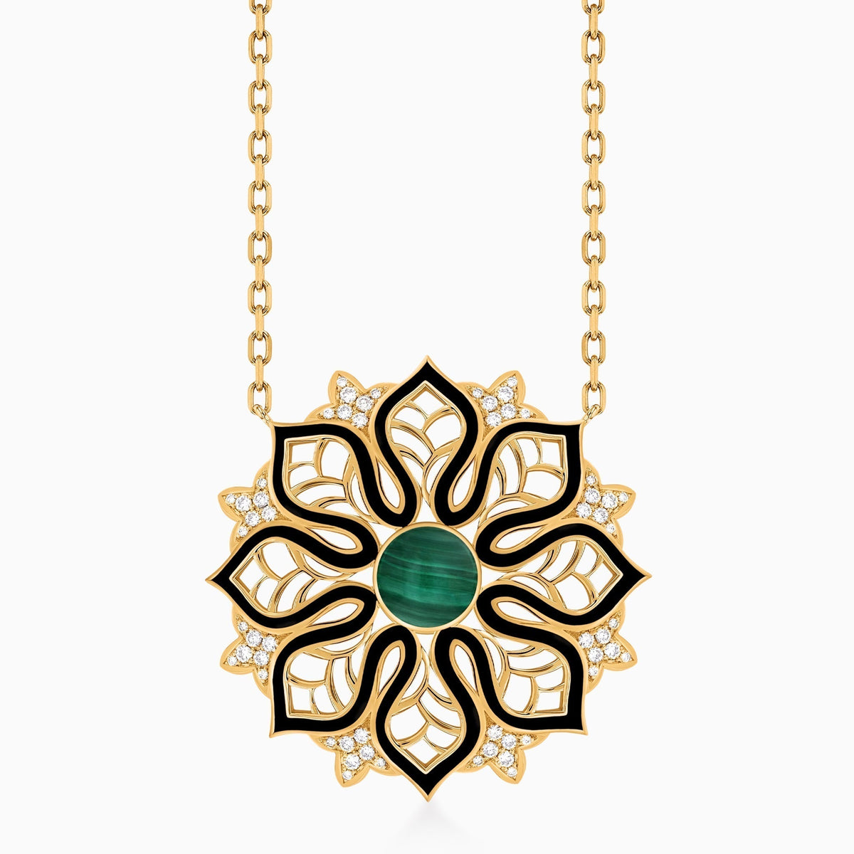 AURA Bloom Necklace Medium#Gold_Yellow Gold
