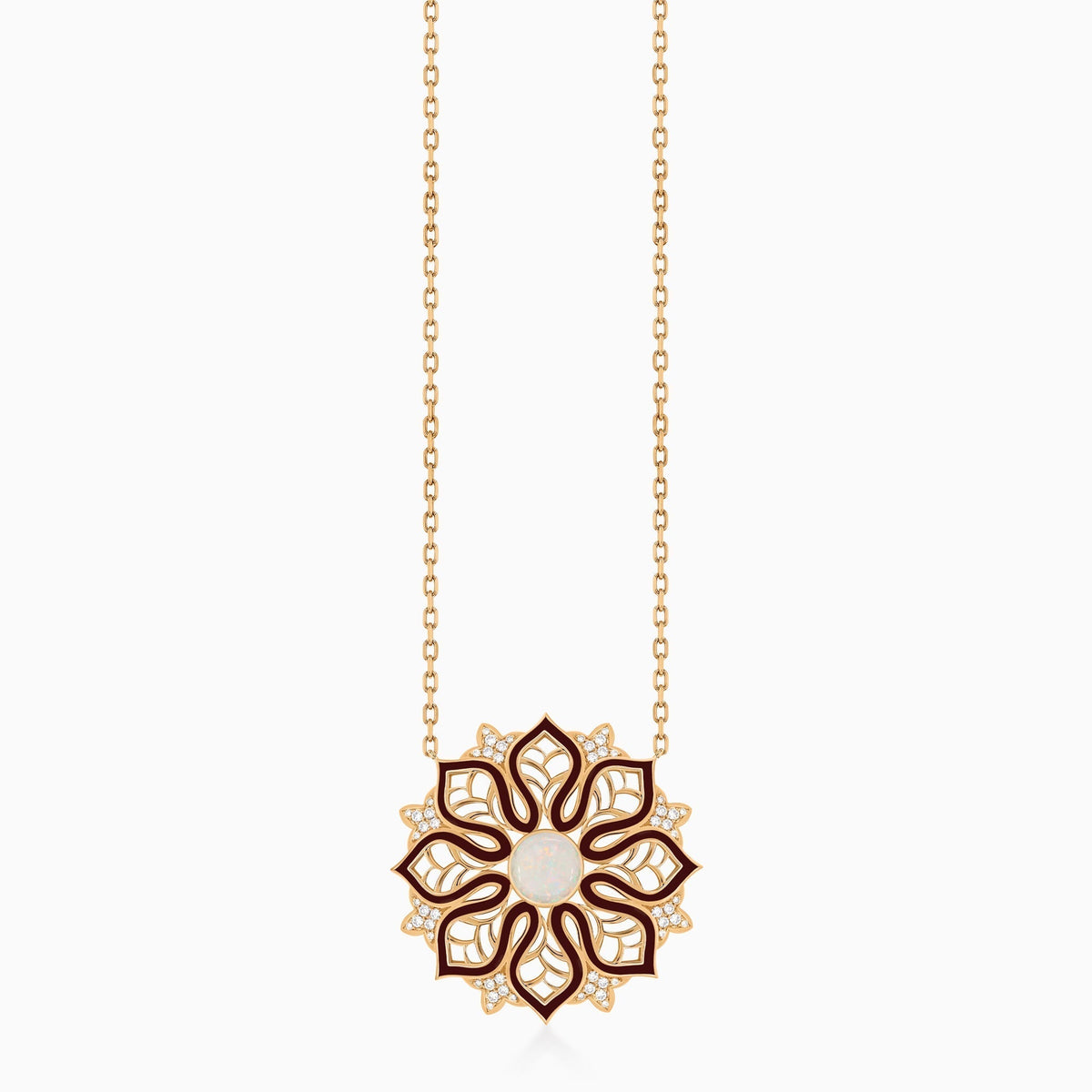 AURA Bloom Necklace Large#Gold_Yellow Gold