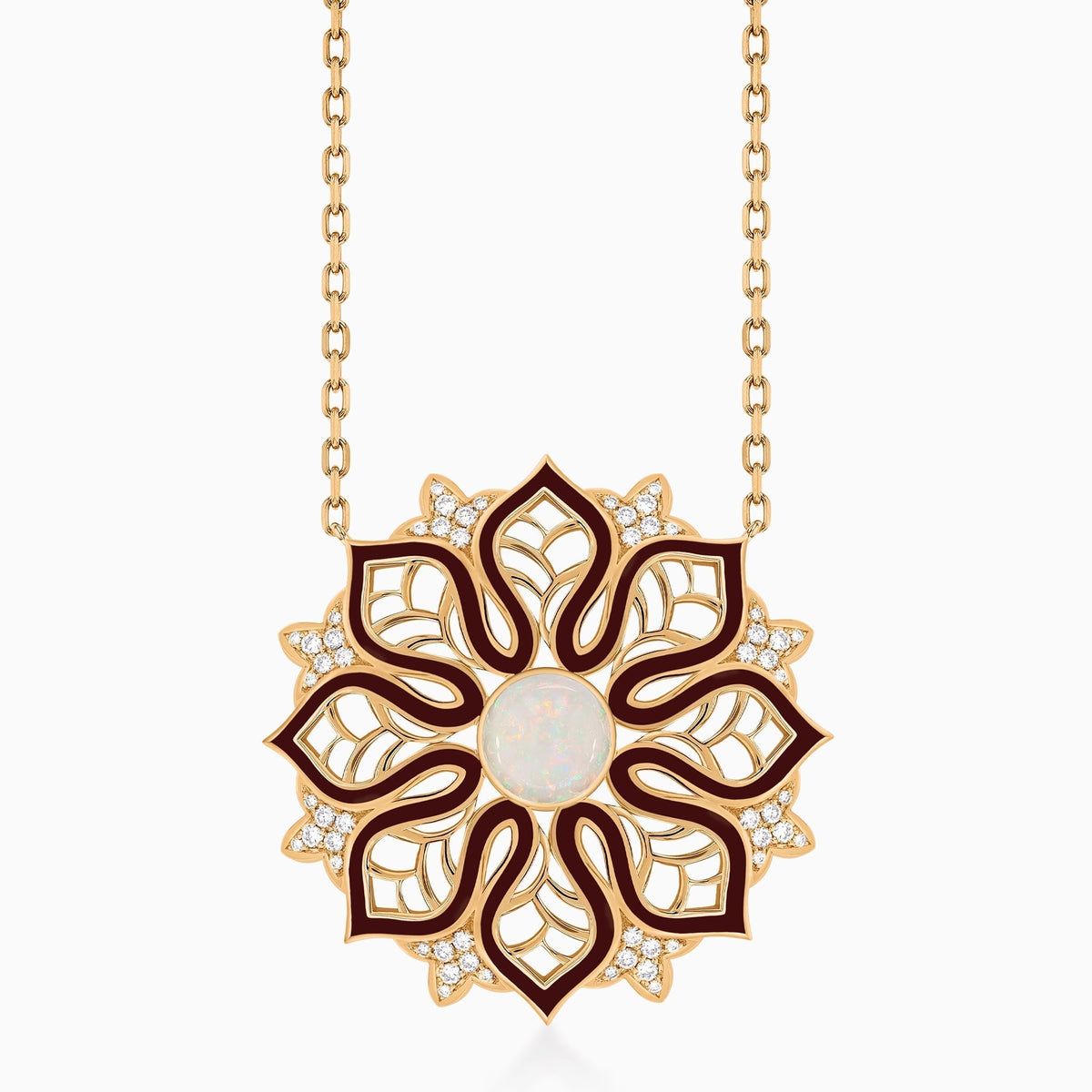 AURA Bloom Necklace Large#Gold_Yellow Gold