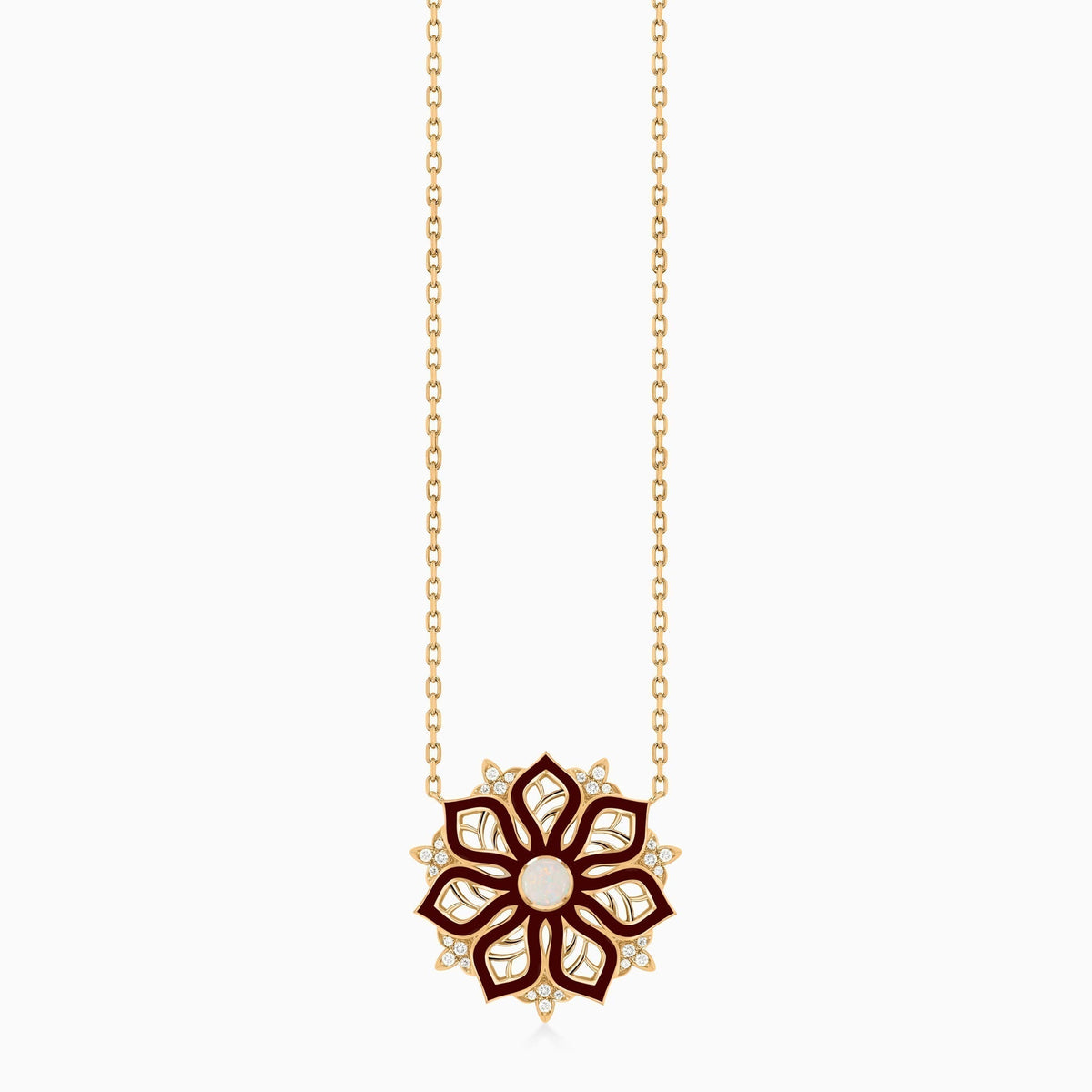AURA Bloom Necklace Small#Gold_Yellow Gold
