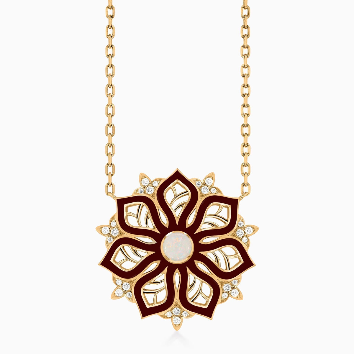 AURA Bloom Necklace Small#Gold_Yellow Gold