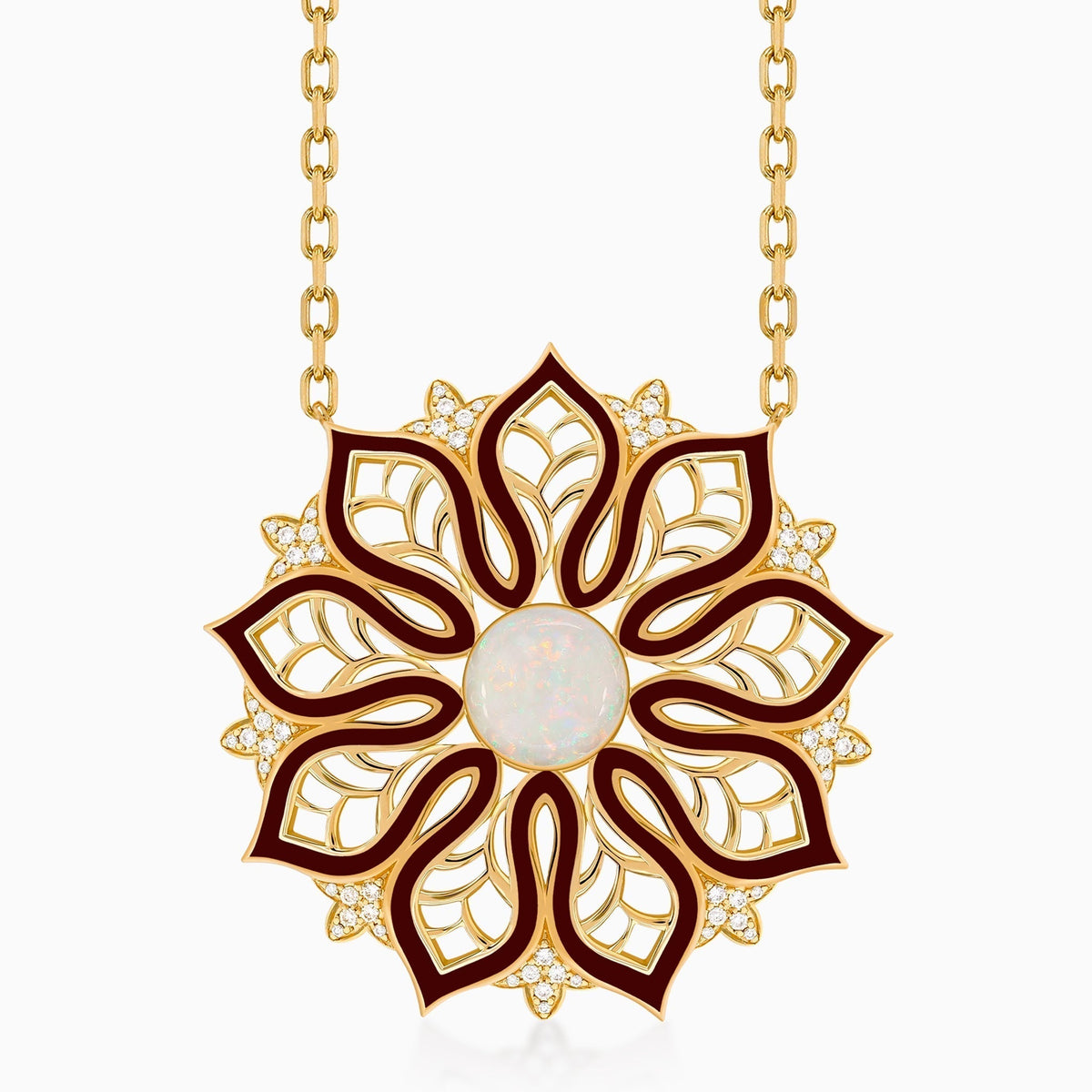 AURA Bloom Necklace Extra Large#Gold_Yellow Gold