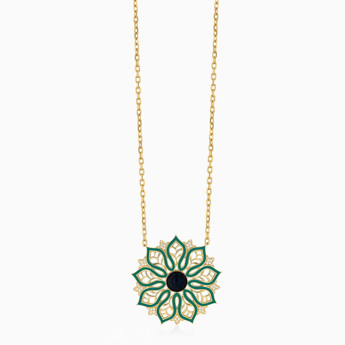 AURA Bloom Necklace Extra Large#Gold_Yellow Gold