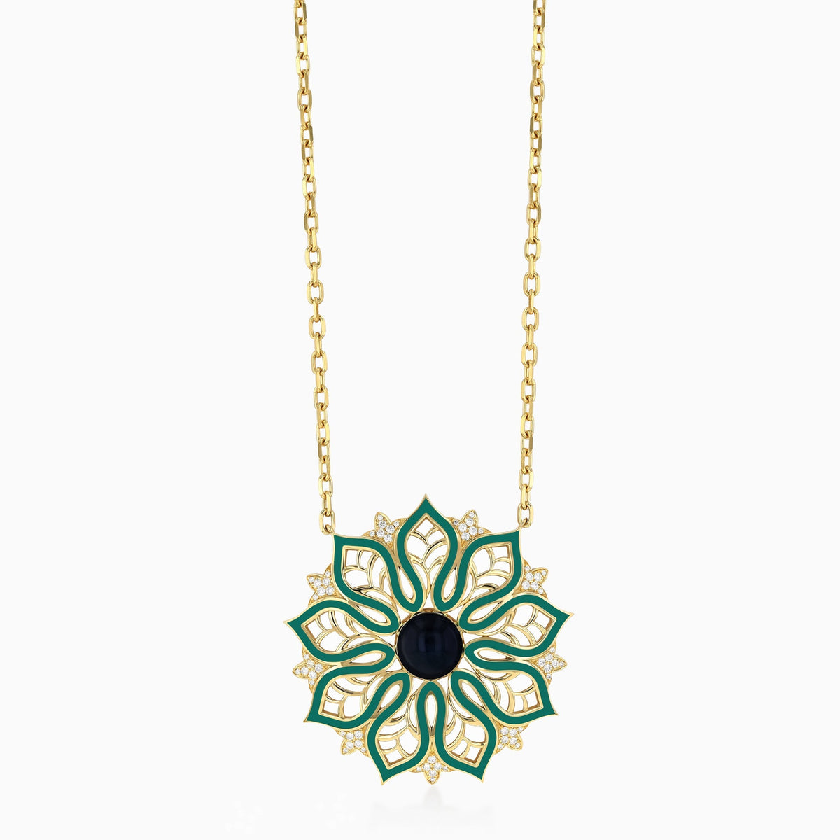 AURA Bloom Necklace Extra Large#Gold_Yellow Gold