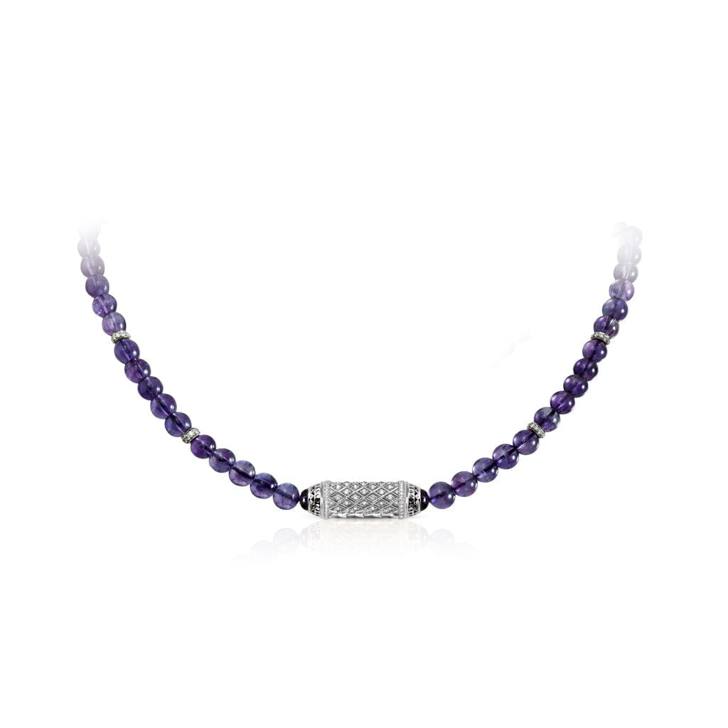 Harmony Amethyst Beads Necklace Full Diamond